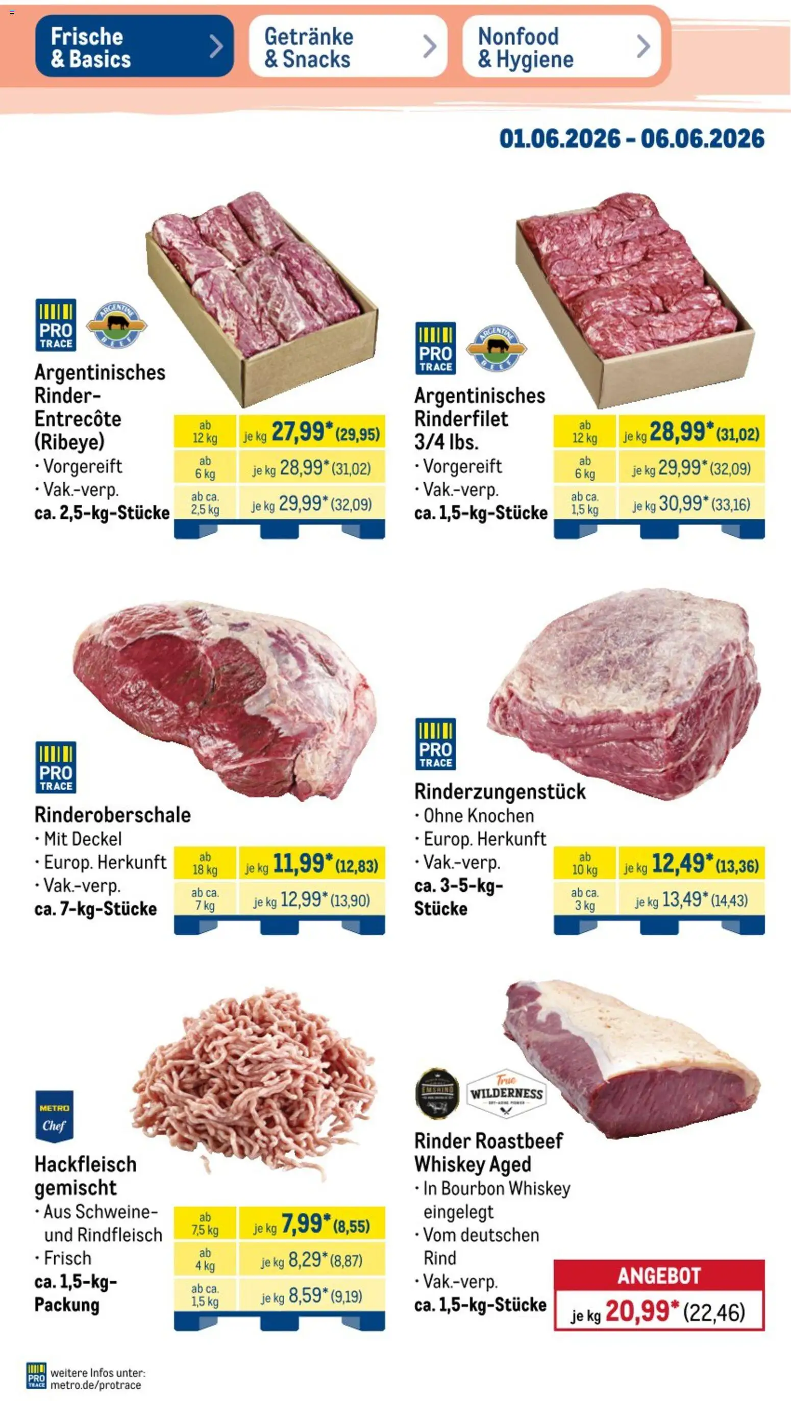 Metro NonFood-Angebote – gültig ab 01.06.2026 | Seite: 31 | Produkte: Rinderfilet, Rindfleisch, Bourbon, Hackfleisch