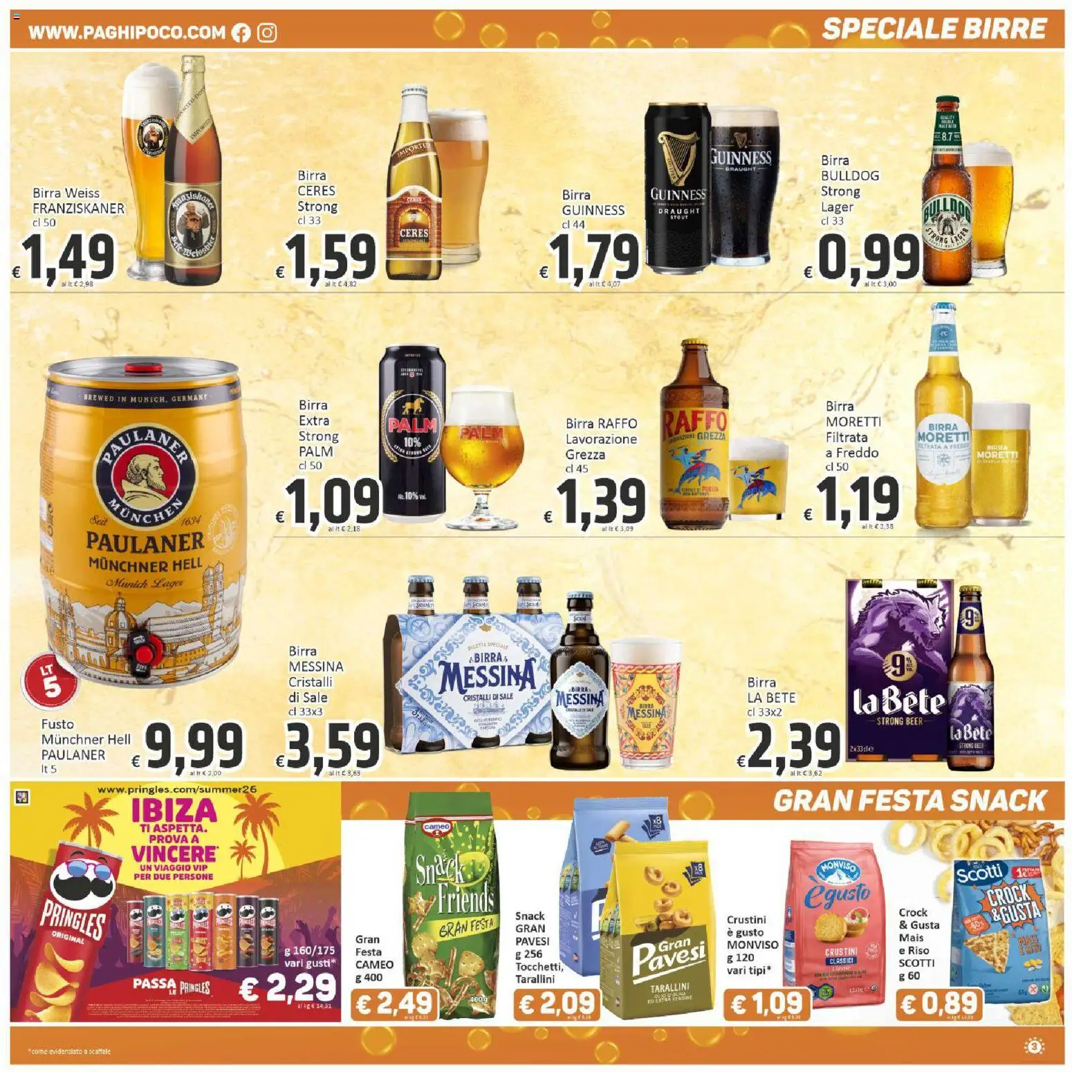 Volantino Paghi Poco del 21/07/2026 | Pagina: 3 | Prodotti: Riso, Ceres, Birra messina, Mais