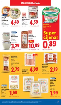 NOSTJA Nature jogurt, 530 g - Pregled kataloga iz trgovine Lidl, vrijedi od 28.09.2026 | Stranica: 63