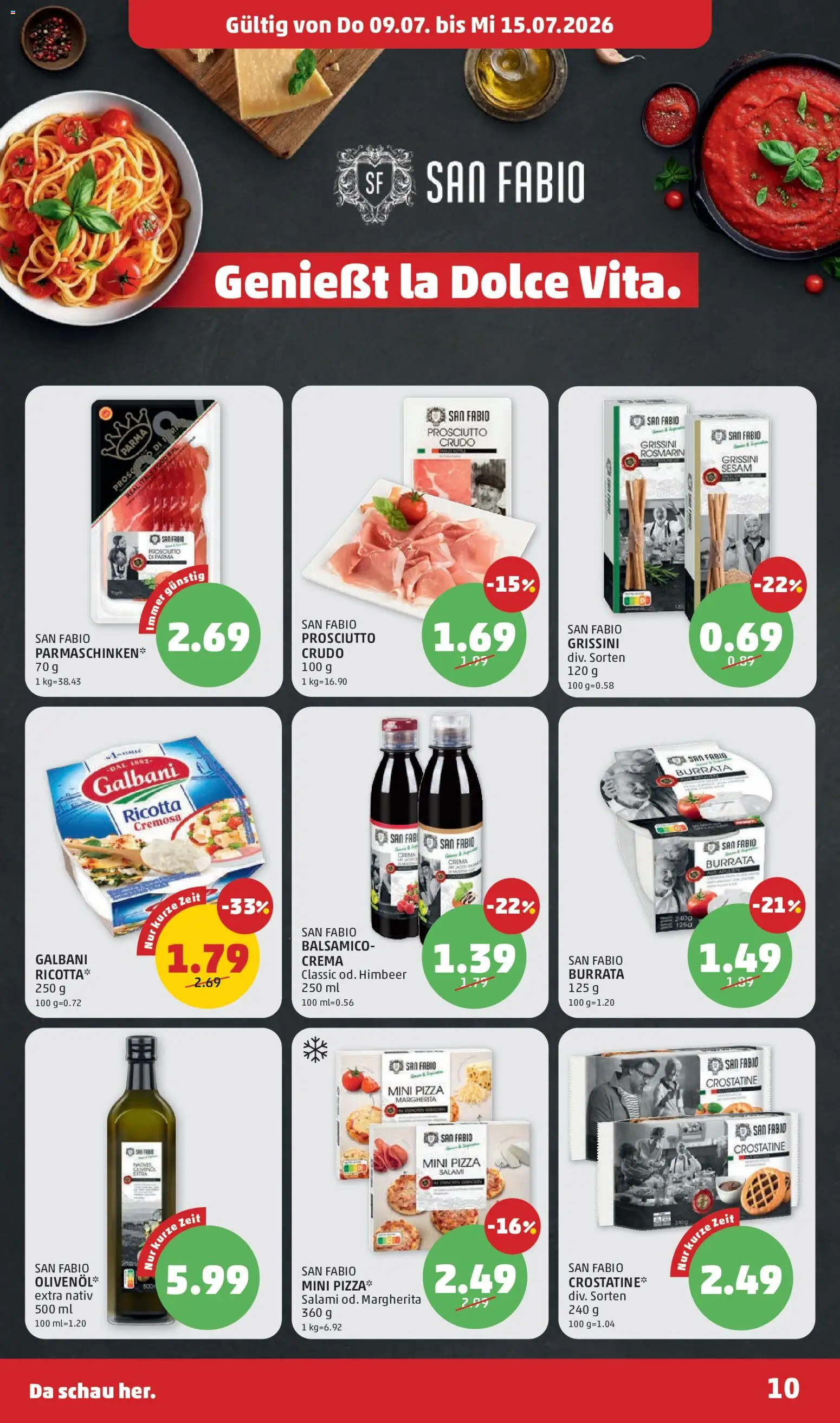 Penny Markt Flugblatt gültig ab 09.07.2026 | Seite: 10 | Produkte: Salami, Pizza