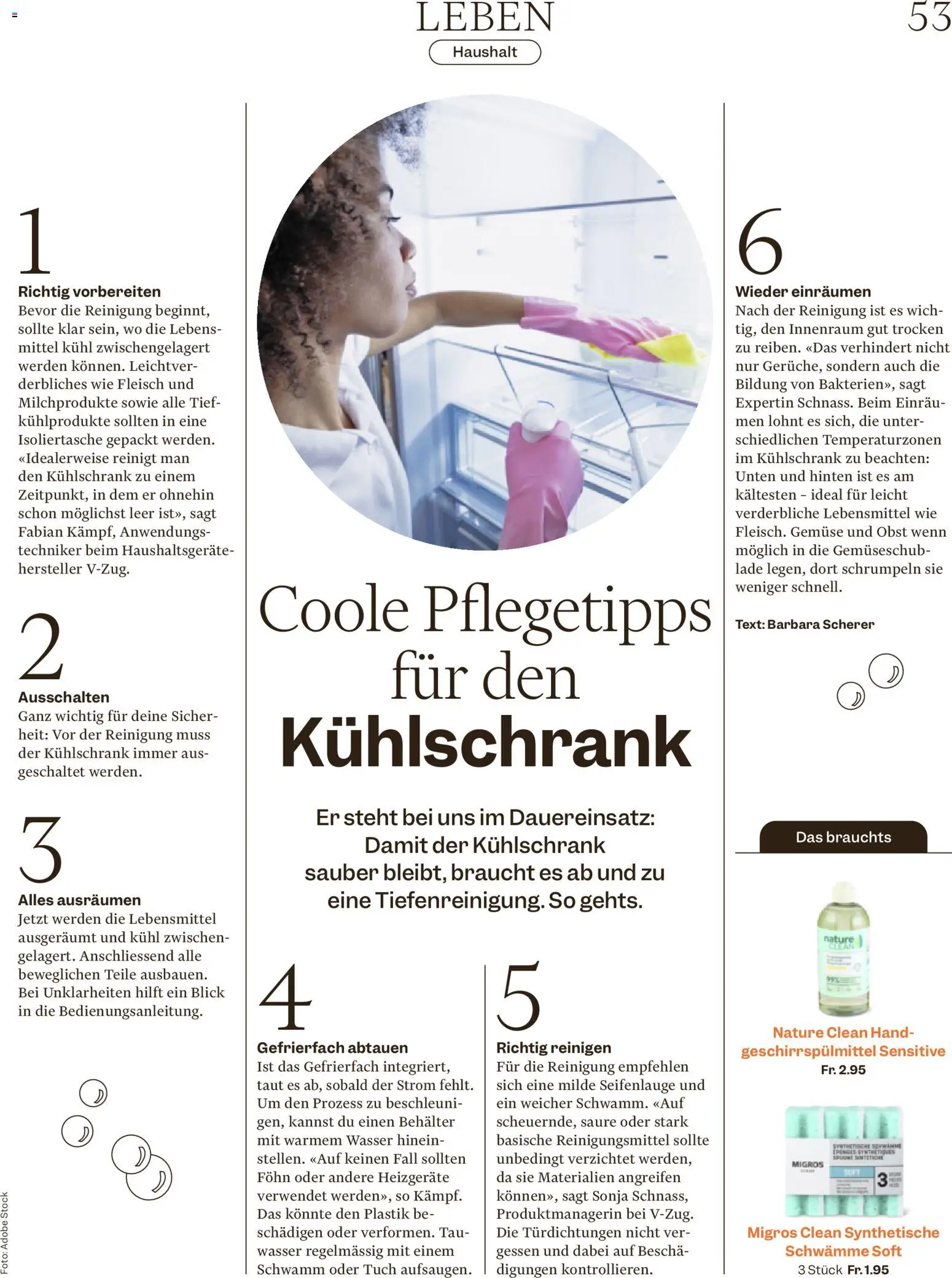 Migros aktionen Magazin – gültig ab 16.09.2026 | Seite: 53 | Produkte: Reinigungsmittel, Schwämme, Gemüse, Föhn
