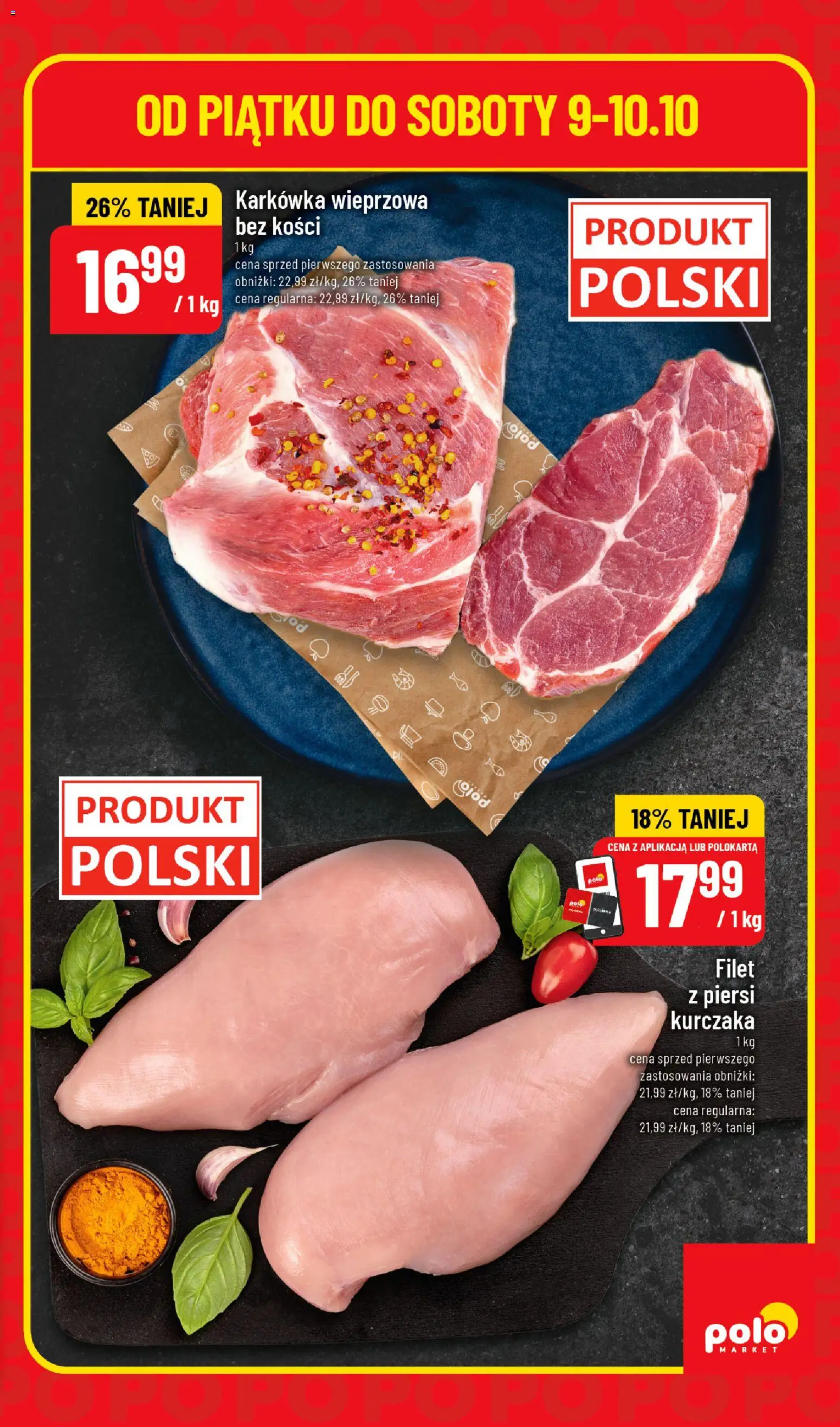 Nowa POLOmarket gazetka od jutra 08.10.2026 | Strona: 3 | Produkty: Karkówka, Piersi, Karkówka wieprzowa, Filet