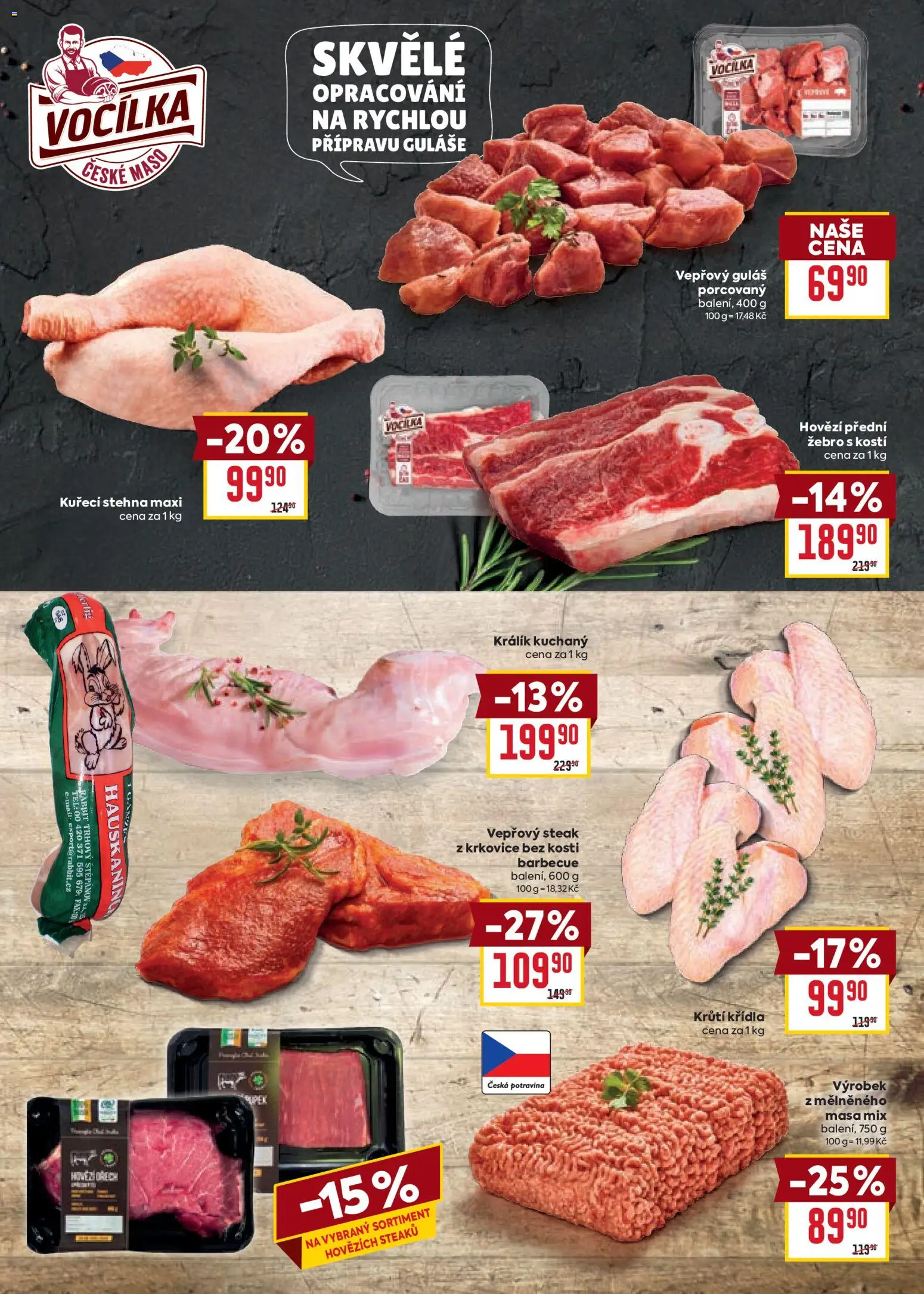 Billa Velký leták od 02.09.2026 | Strana: 3 | Produkty: Hovězí přední, Guláš, Kuřecí stehna, Steak z krkovice