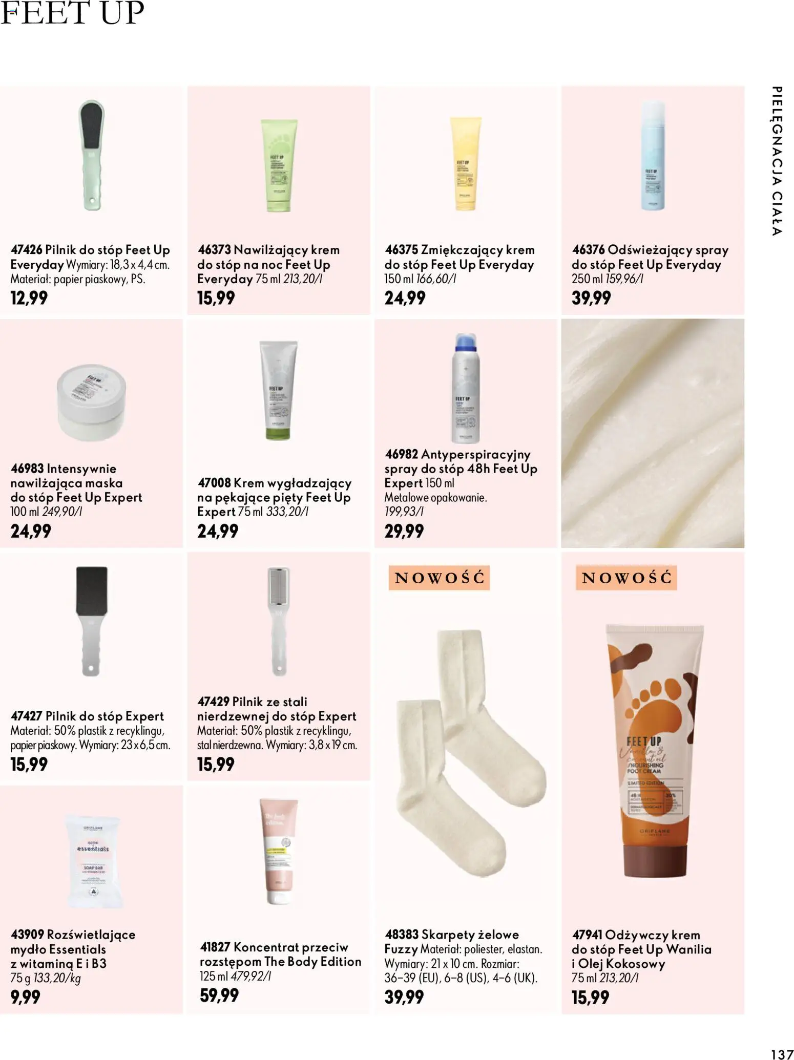 Oriflame Katalog 14 2026 od 30.09.2026 | Strona: 137 | Produkty: Olej kokosowy, Mydło, Krem, Spray do stóp
