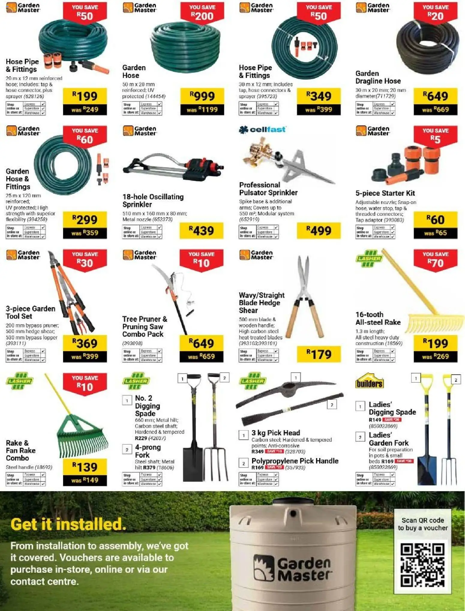 New Builders catalogue – valid from 06/10/2026 | Page: 7 | Products: Pots, Garden hose, Garden fork, Tap