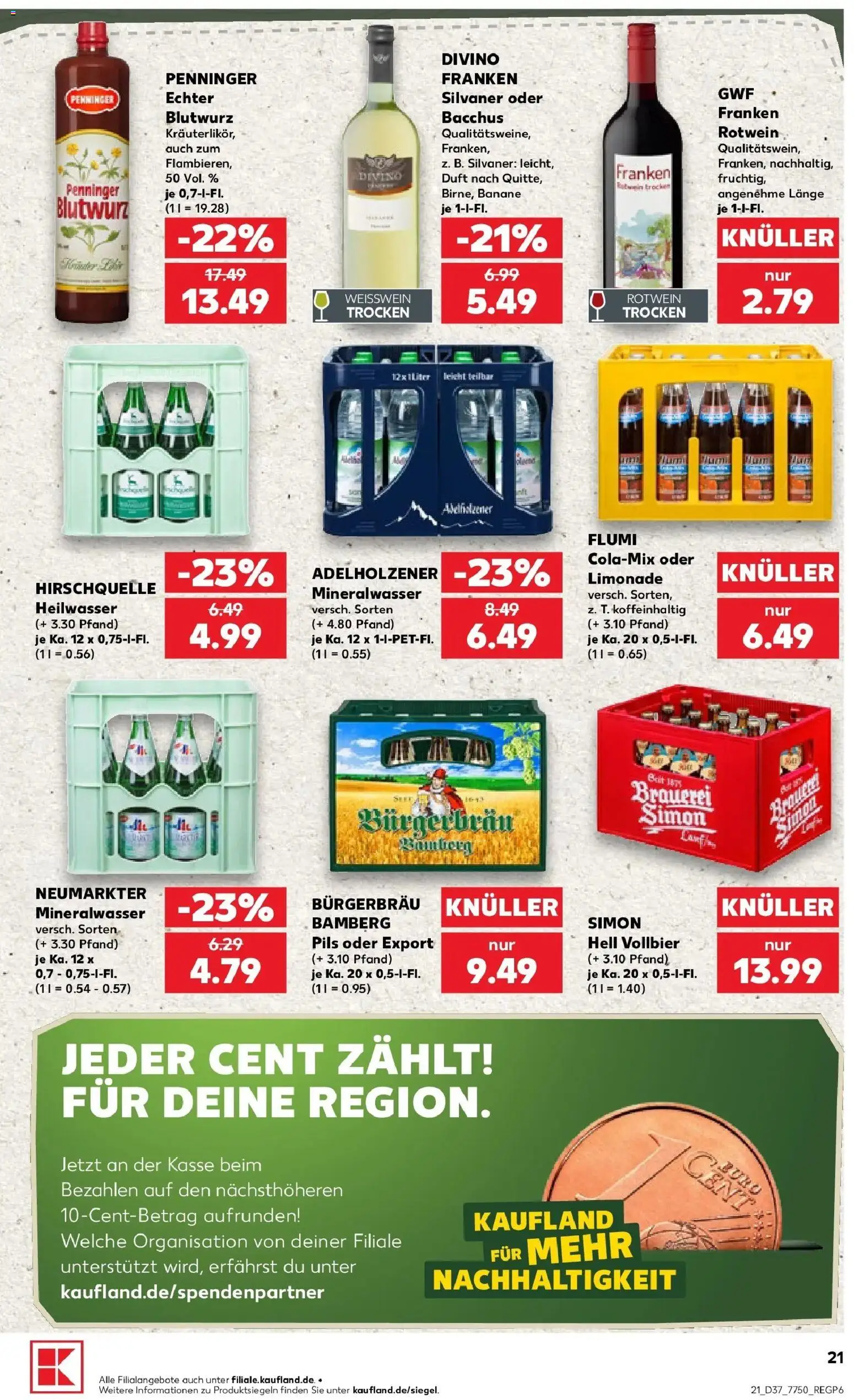 Prospekt Kaufland ab 10.09.2026 » Angebote Online zum Blättern | Seite: 21 | Produkte: Rotwein trocken, Duft, Limonade, Mineralwasser