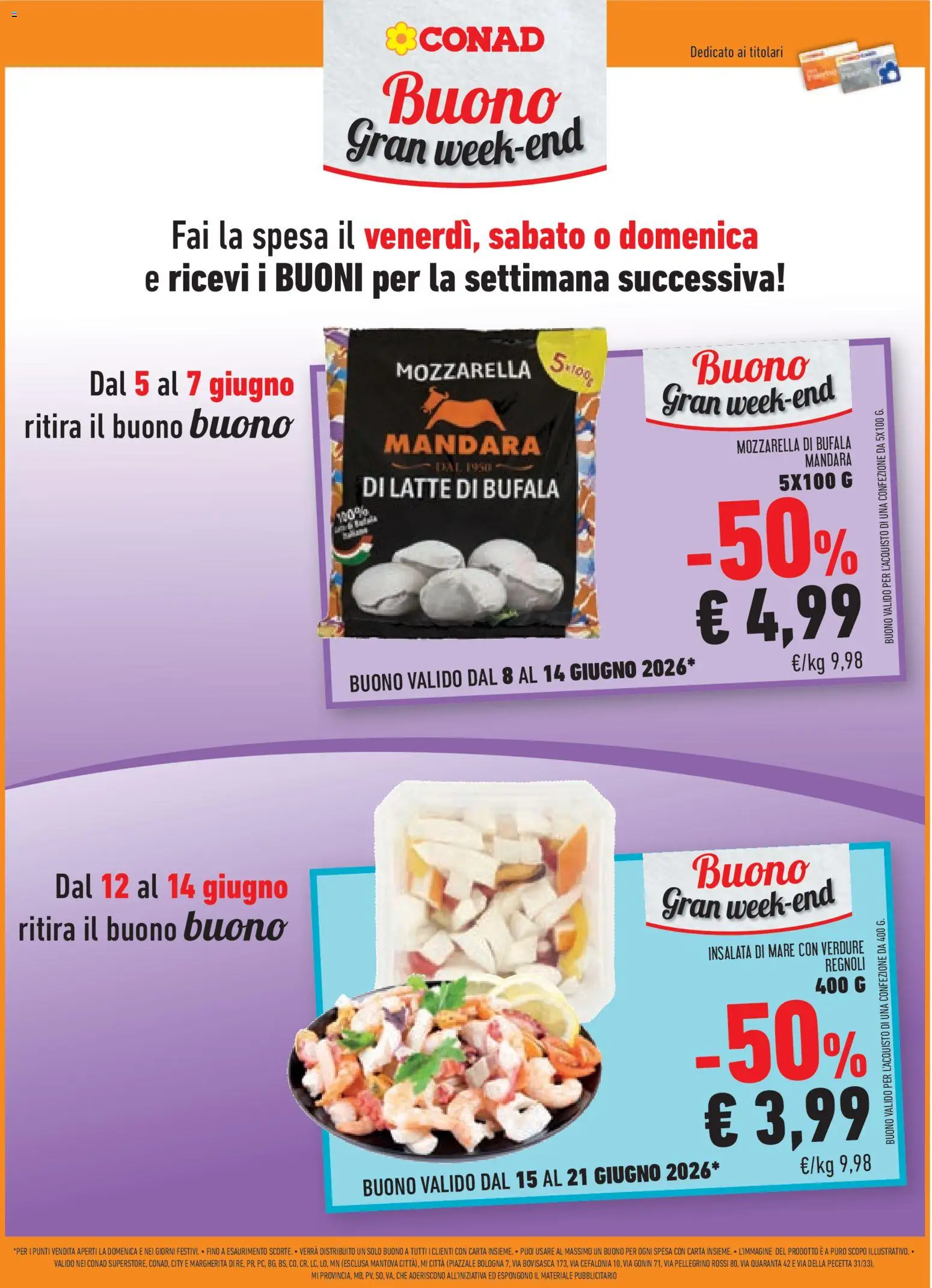 Volantino Conad del 04.06.2026 | Pagina: 18 | Prodotti: Insalata, Verdure, Mozzarella, Latte