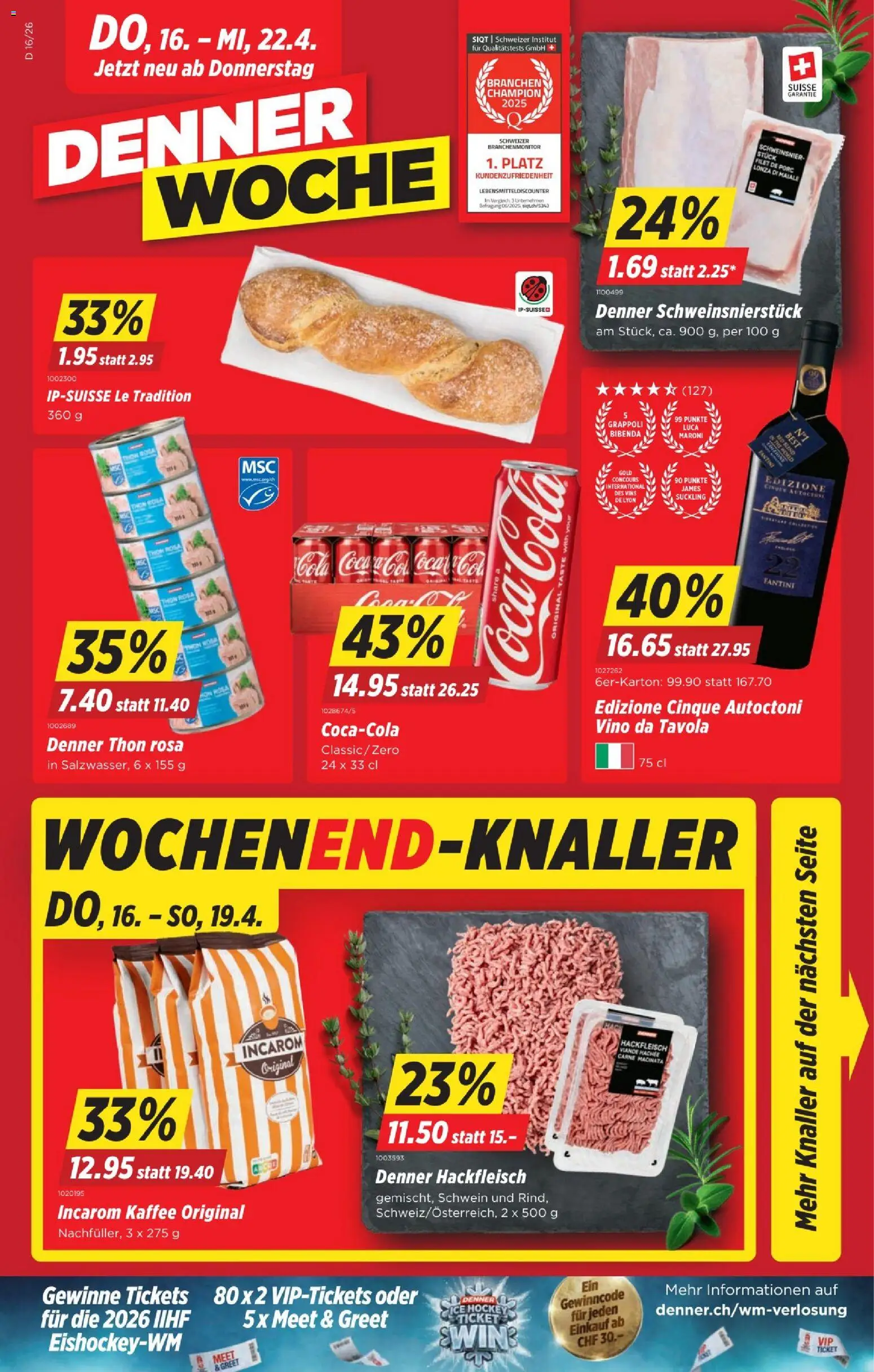 Denner aktionen – gültig ab 16.04.2026 | Seite: 1 | Produkte: Kaffee