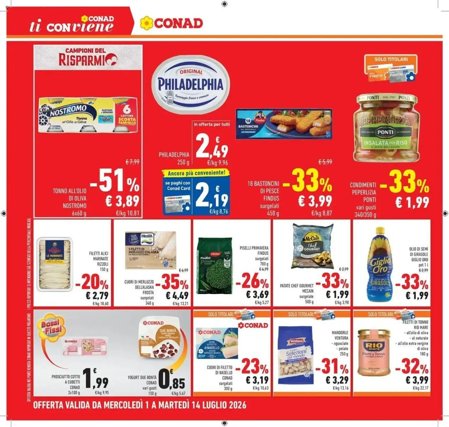 Volantino Conad del 30/06/2026 | Pagina: 20 | Prodotti: Merluzzo, Insalata, Patate, Prosciutto