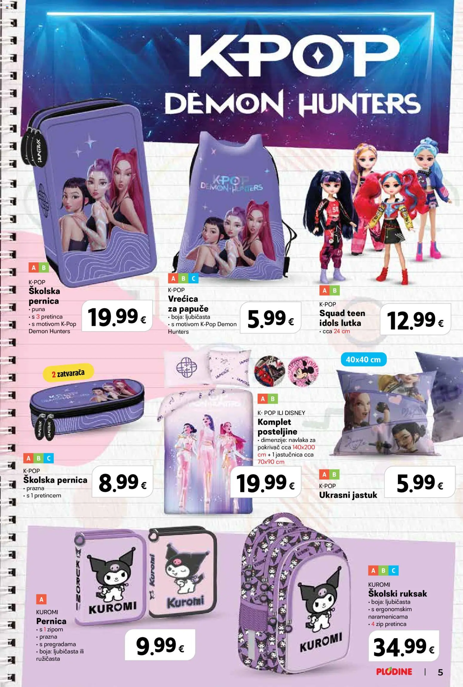 Plodine katalog | vrijedi od 13.08.2026 | Stranica: 5 | Proizvodi: Pokrivač, Čaše, Papuče, Ruksak