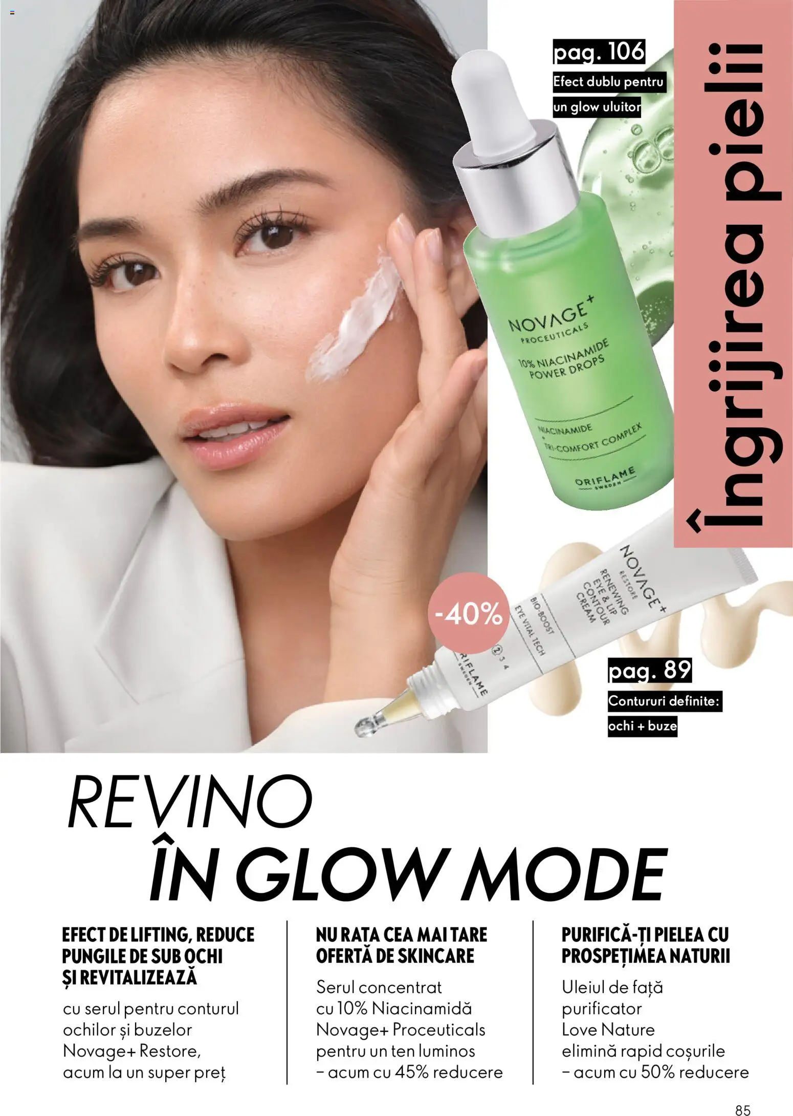 Noul catalog Oriflame – valabil de la 19.08.2026 | Pagină: 85 | Produse: Ochi, Rață, Power