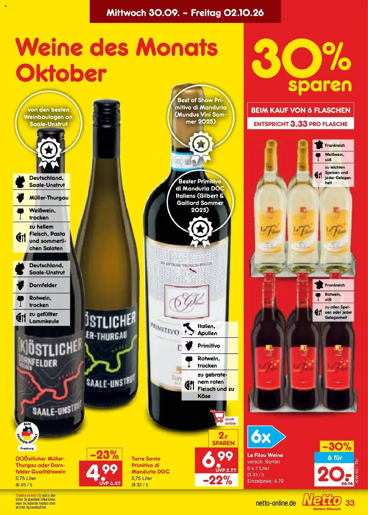 Netto Marken-Discount Prospekt Thiendorf – gültig ab 28.09.2026 | Seite: 51 | Produkte: Lammkeule, Le filou, Pasta, Fleisch