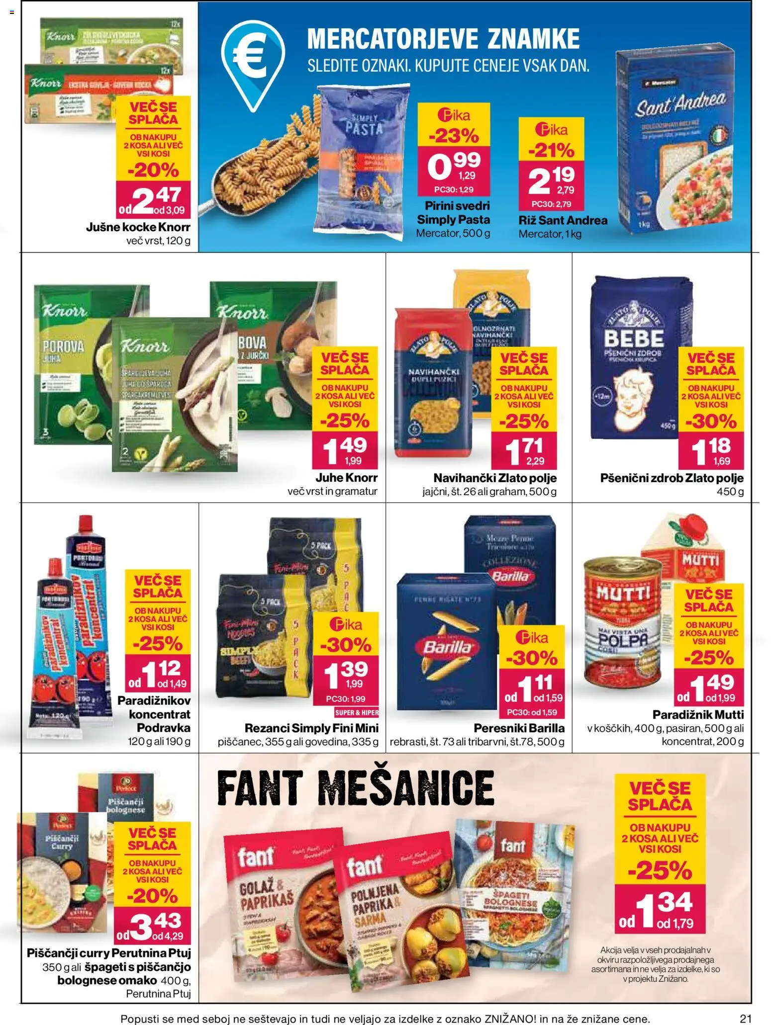 Novi Mercator katalog ponudbe – veljaven od 13.08.2026 | Stran: 21 | Izdelki: Zdrob, Juhe, Riz, Svedri