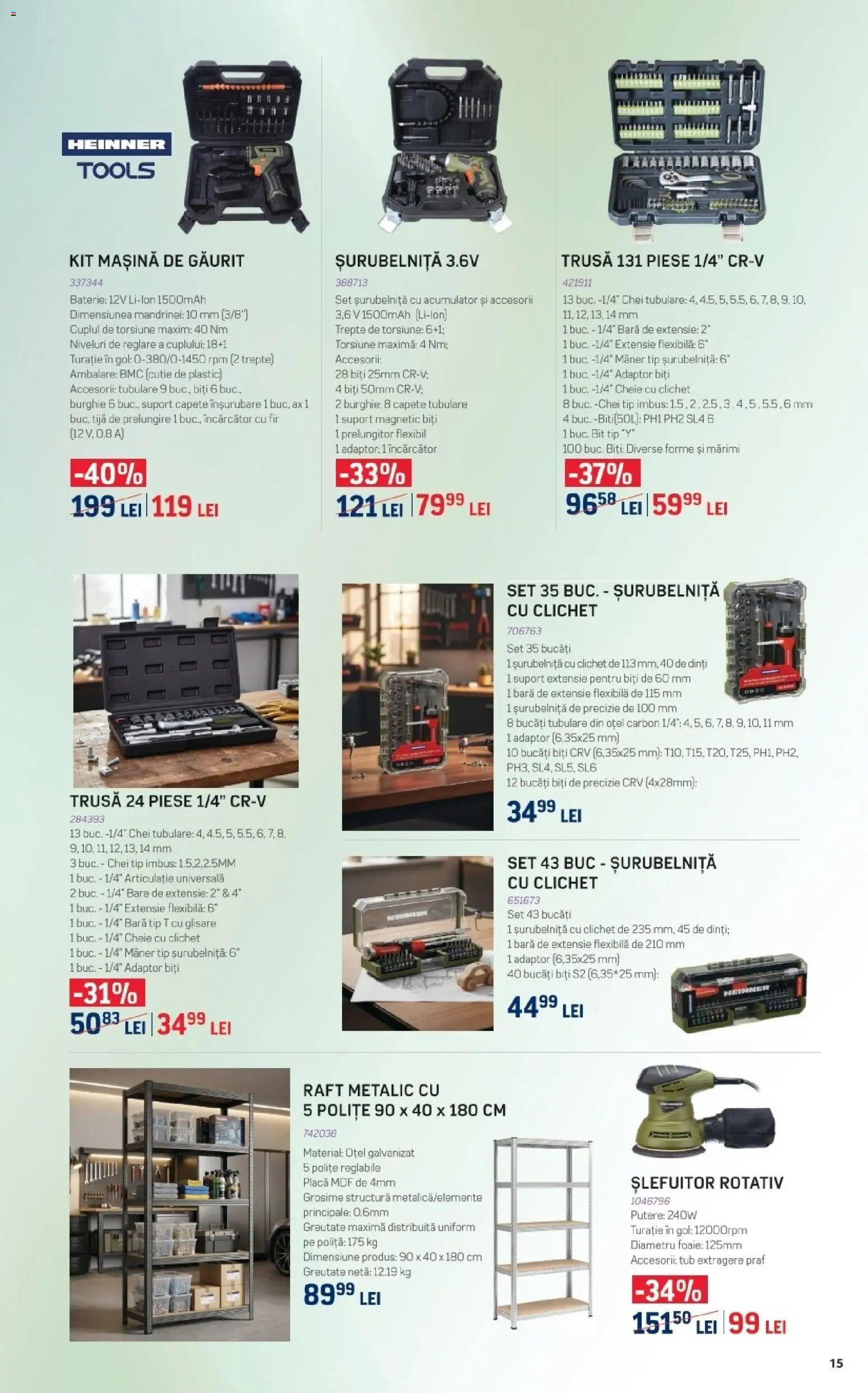 Noul catalog Selgros – valabil de la 05.06.2026 | Pagină: 15 | Produse: Mașină de găurit, Arap sabunu, Prelungitor, Mâner