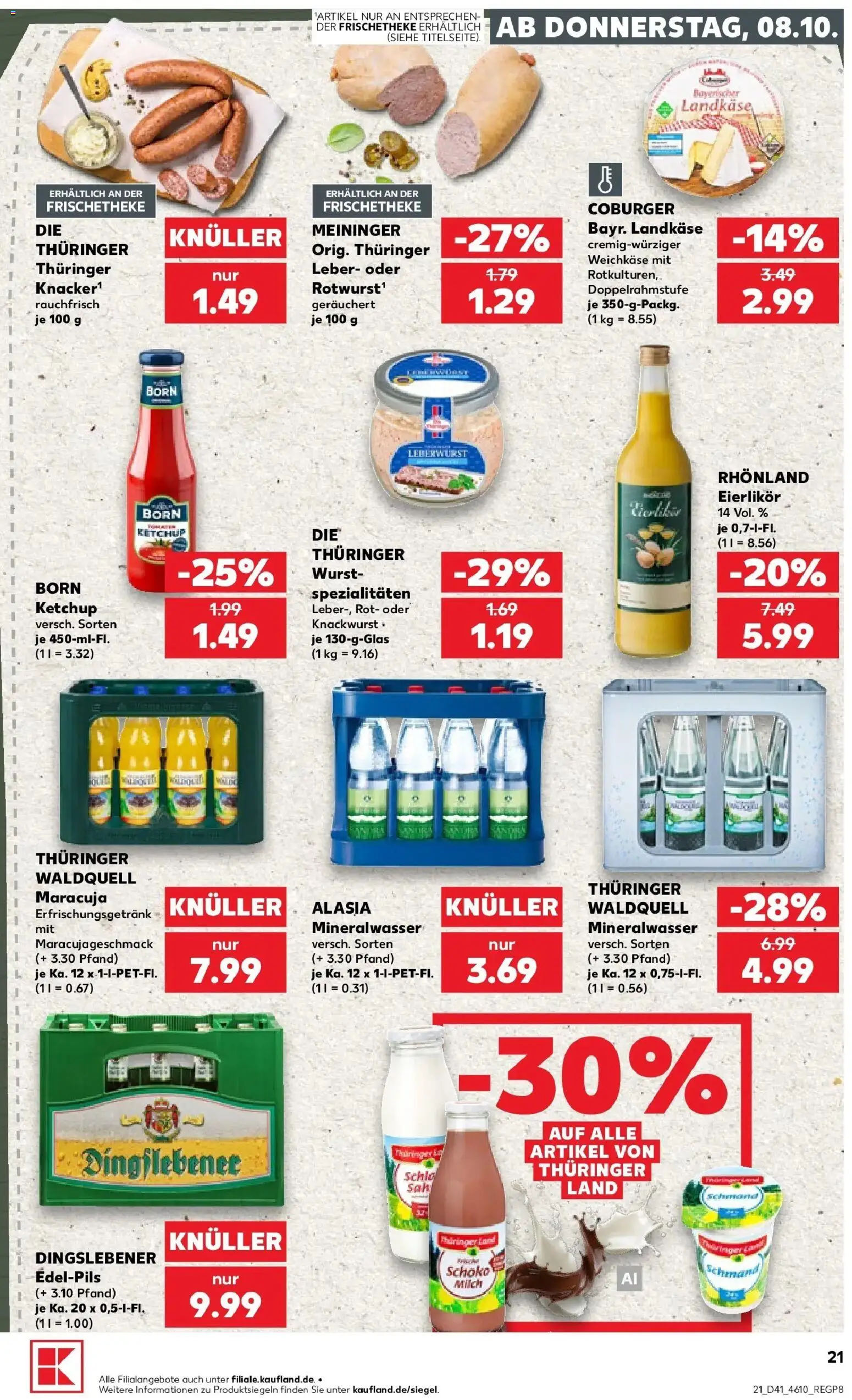 Prospekt Kaufland ab 08.10.2026 » Angebote Online zum Blättern | Seite: 21 | Produkte: Spezialitäten, Mineralwasser, Wurst, Ketchup