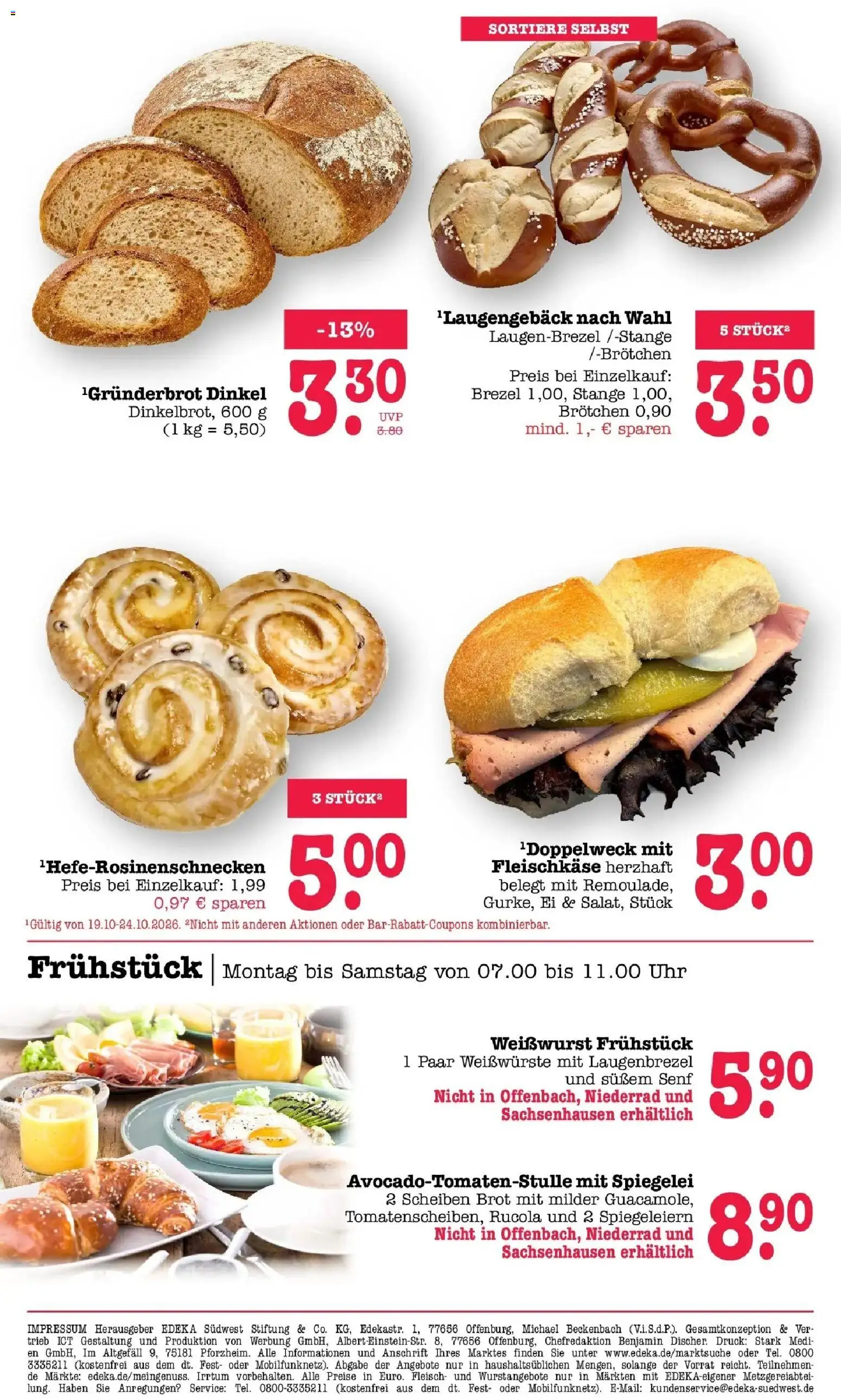 Edeka Prospekt Frankfurt Am Main (ab 19.10.2026) » Angebote Online | Seite: 16 | Produkte: Weißwurst, Brot, Fleisch, Uhr