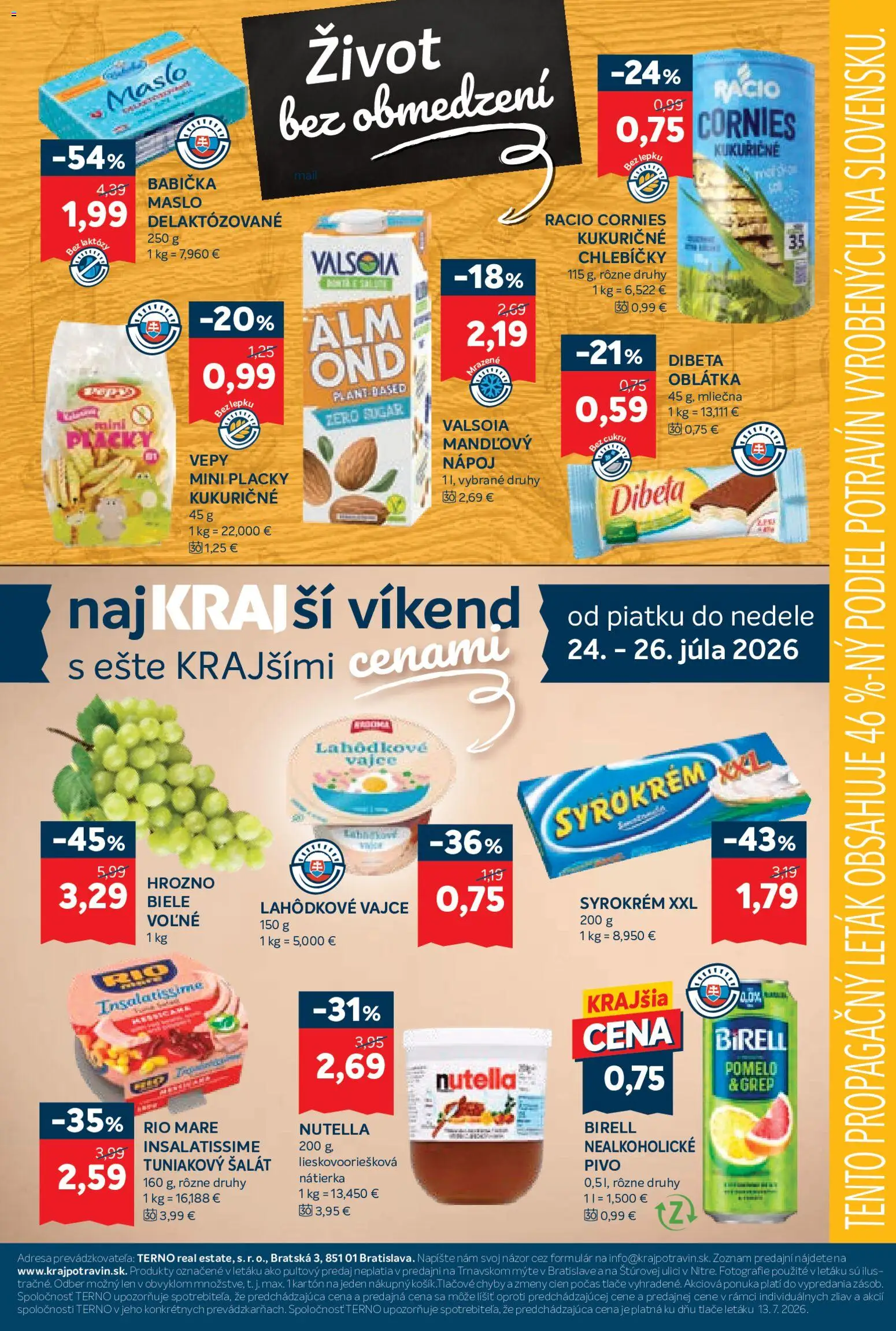 Nové Kraj akcie – leták je platný od 23.07.2026 | Strana: 17 | Produkty: Maslo, Rio Mare, Pomelo, Nutella