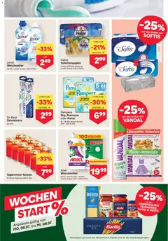 MPREIS Flugblatt ab 02.07.2026 gültig | Seite: 11 | Produkte: Pampers, Hajdina liszt, Zahnbürste, Weichspüler