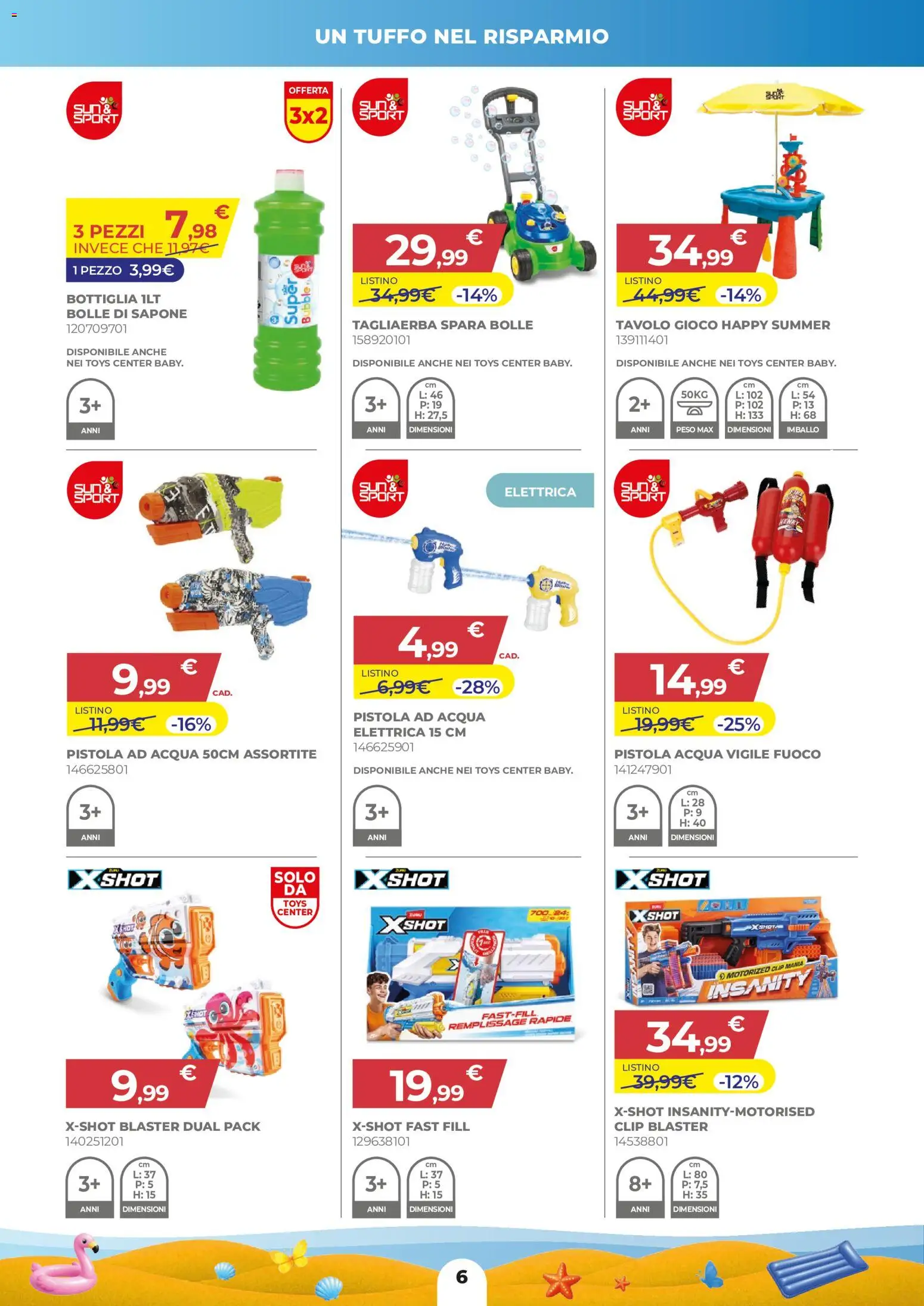 Volantino Toys Center del 28.05.2026 | Pagina: 6 | Prodotti: Sapone, Gioco, Bottiglia, Tavolo