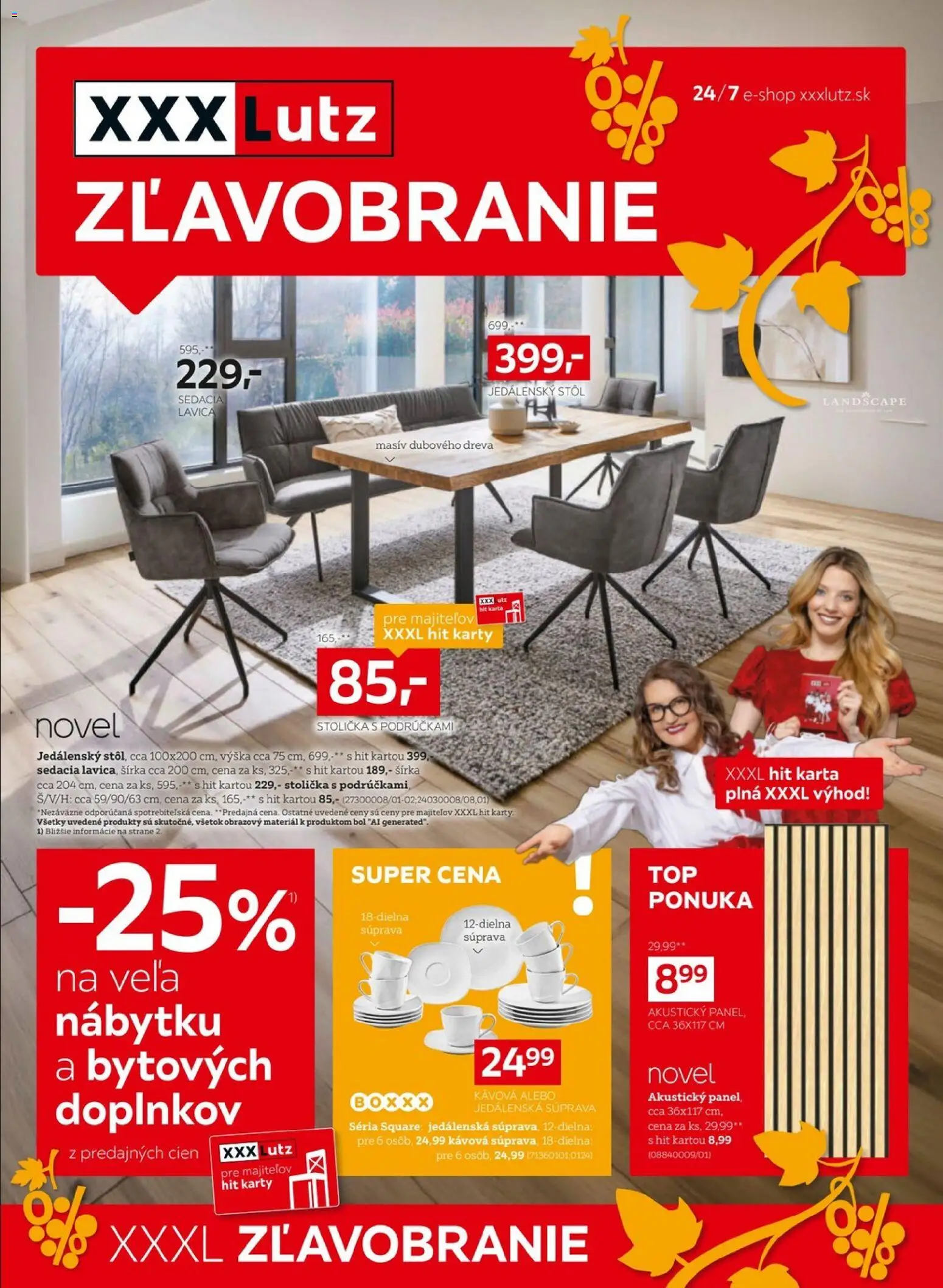 Nové XXXLutz akcie – leták je platný od 28.09.2026 | Strana: 1 | Produkty: Jedálenský stôl, Stôl, Lavica, Stolička