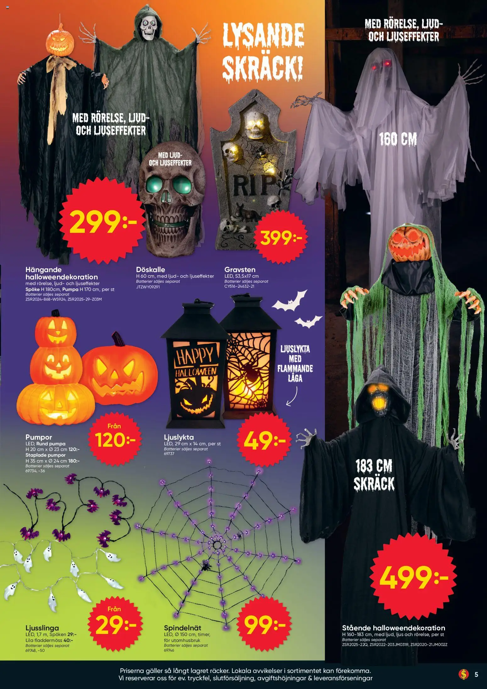 Dollar Store reklamblad aktuell från 29/09/2026 | Sida: 5 | Produkter: Galler, Ljus, Ljusslinga, Pumpa