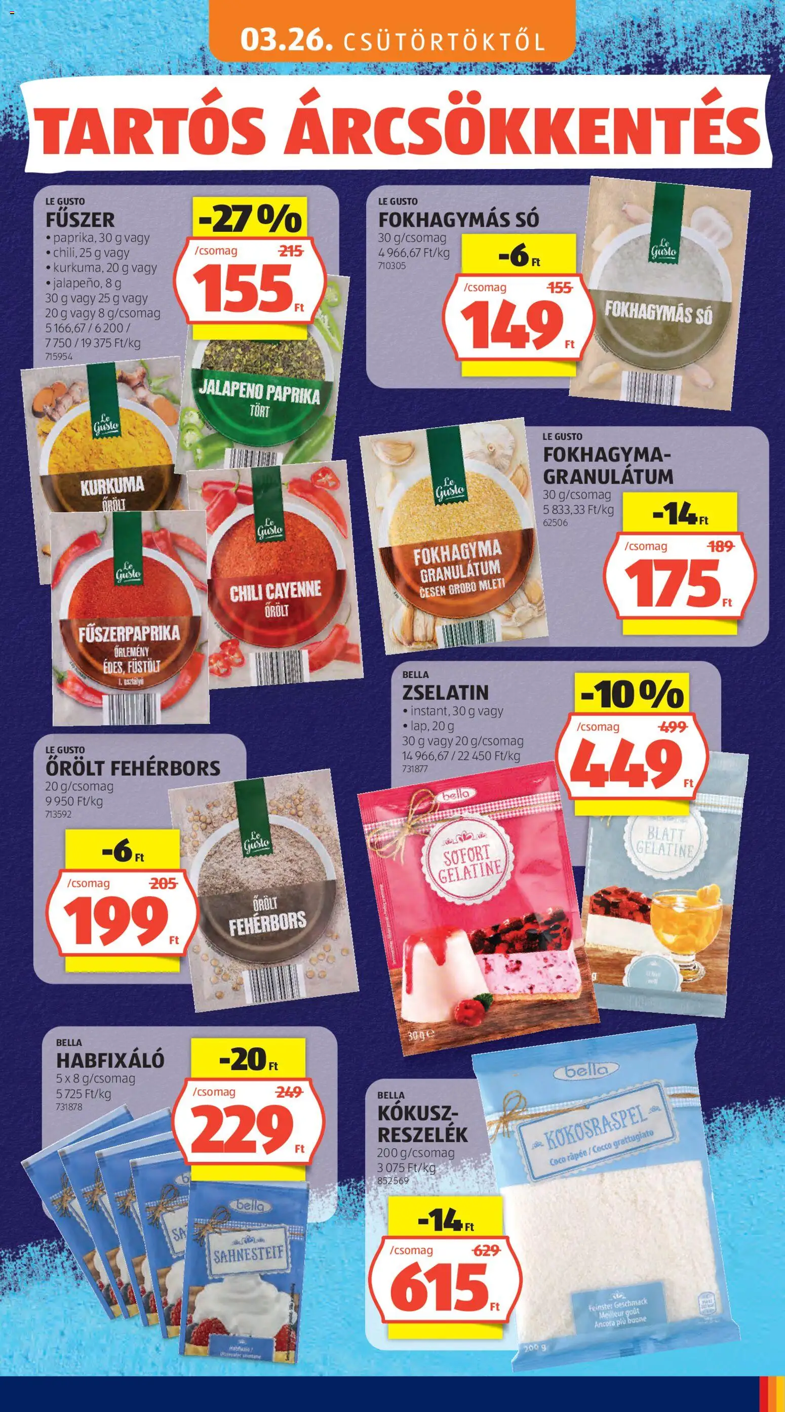 Aldi akciós ujság - amely érvényes a következő dátumtól: 03.05.2026 | Oldal: 85 | Termékek: Fokhagyma, Chili, Zselatin, Jalapeno