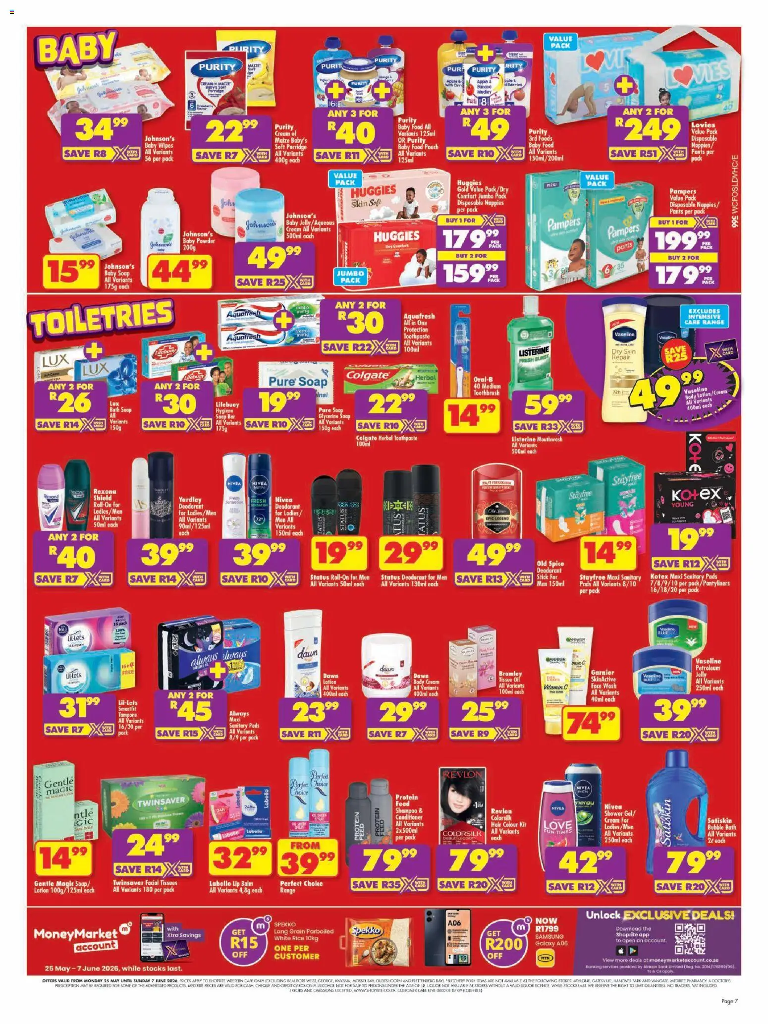 New Shoprite catalogue – valid from 25.05.2026 | Page: 7 | Products: Conditioner, Baby food, Lotion, Tissues