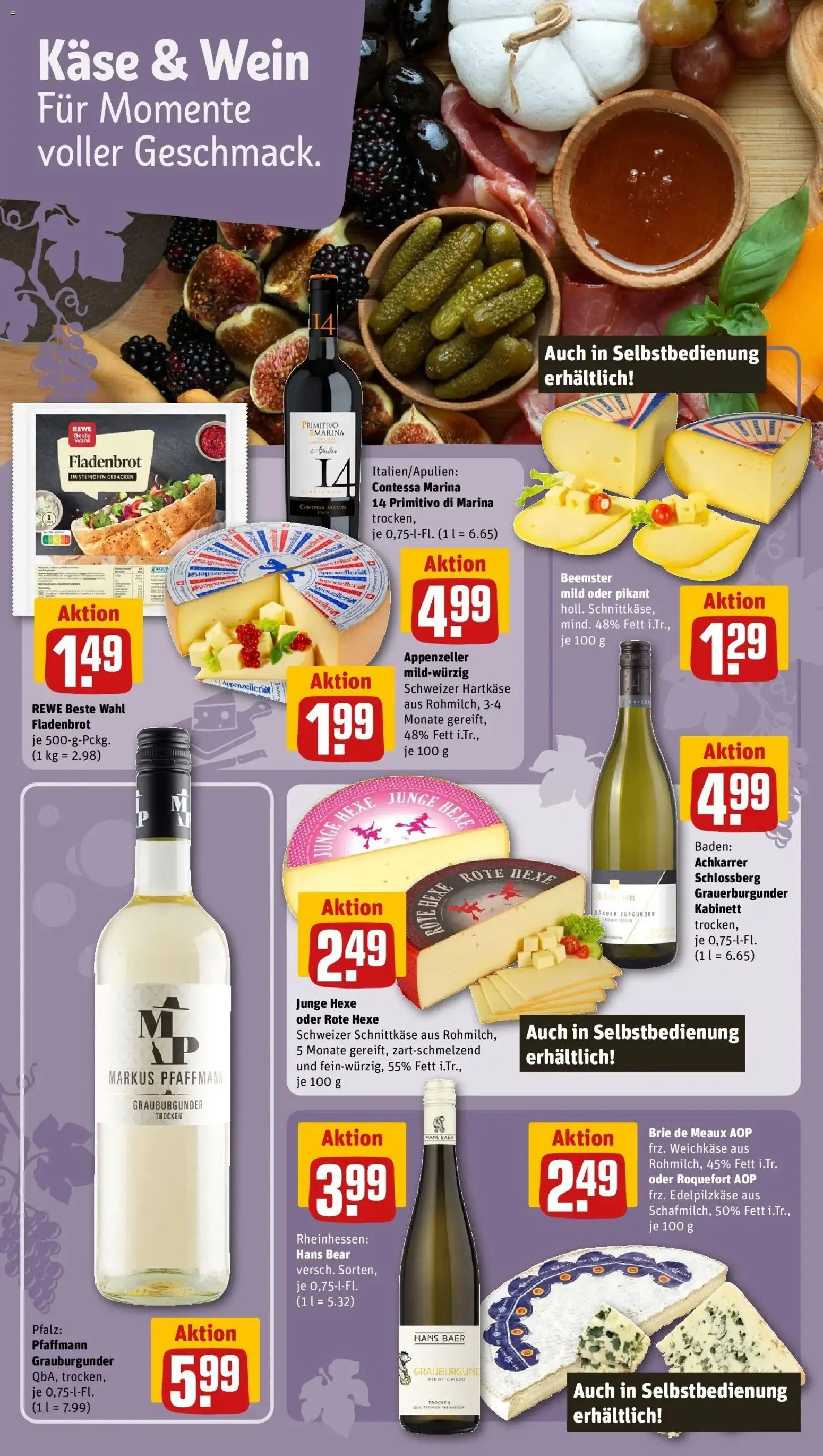 REWE Prospekt ab 19.10.2026 zum Blättern » Angebote | Seite: 12 | Produkte: Käse, Wein