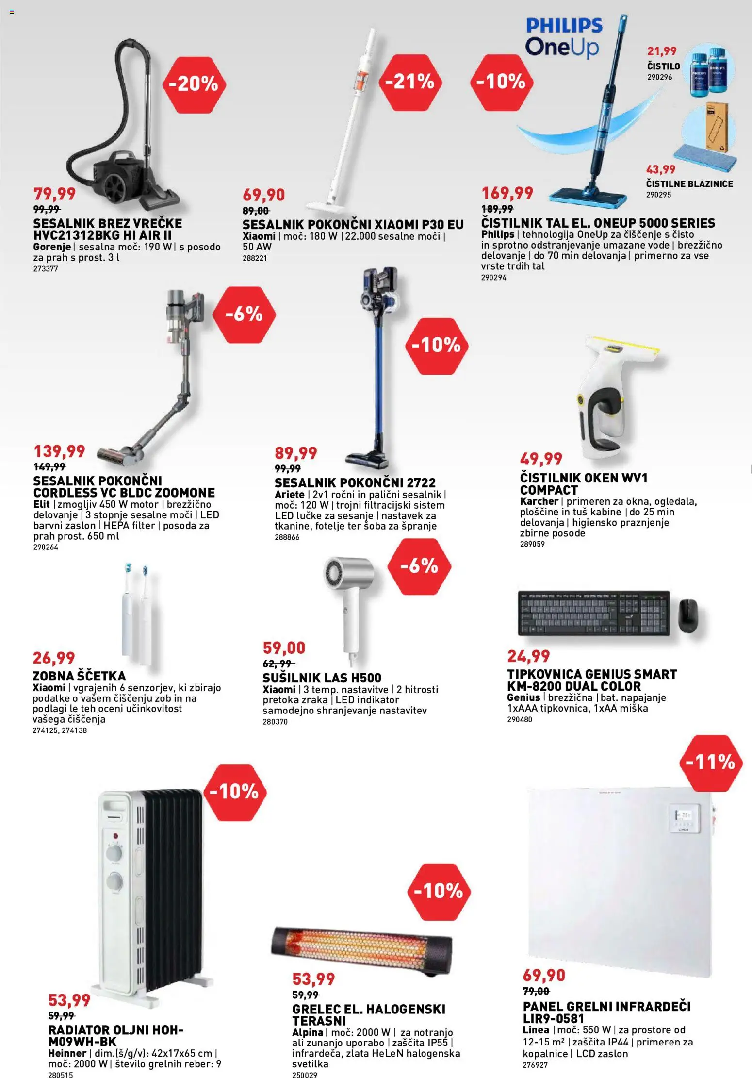 Novi Inpos katalog ponudbe – veljaven od 08.10.2026 | Stran: 13 | Izdelki: Radiator, Tipkovnica, Svetilka, Sesalnik