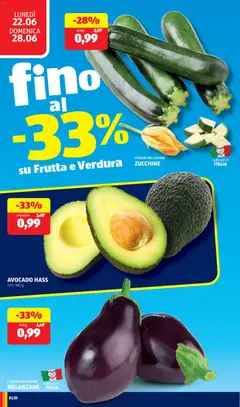 Anteprima del volantino ZUCCHINE, ZUCCHINE valido a partire dal 22.06.2026 | Pagina: 8 | Prodotti: Avocado, Frutta, Melanzane, Zucchine