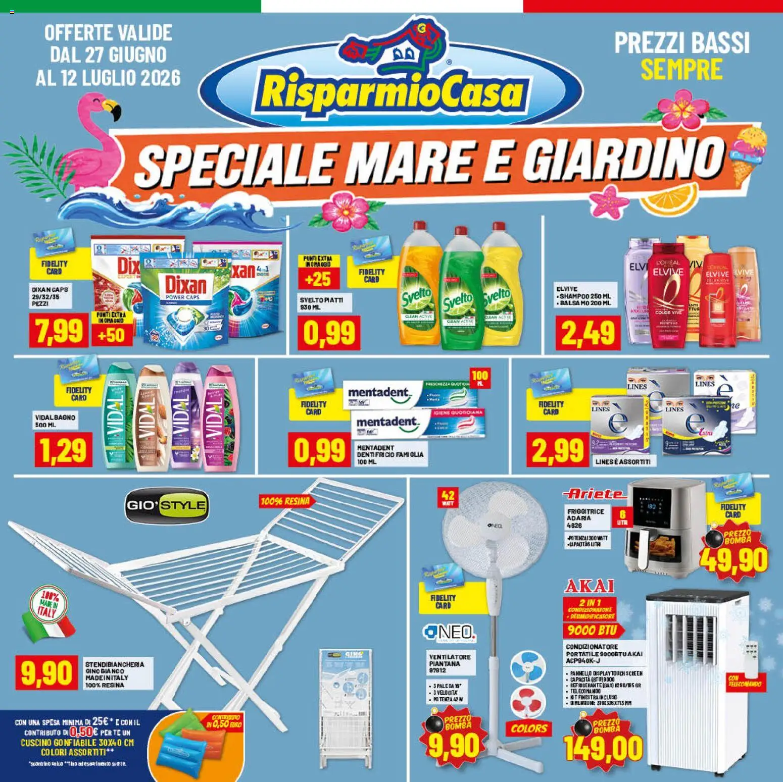 Volantino RisparmioCasa del 27/06/2026 | Pagina: 1 | Prodotti: Shampoo, Telecomando, Tè, Bagno