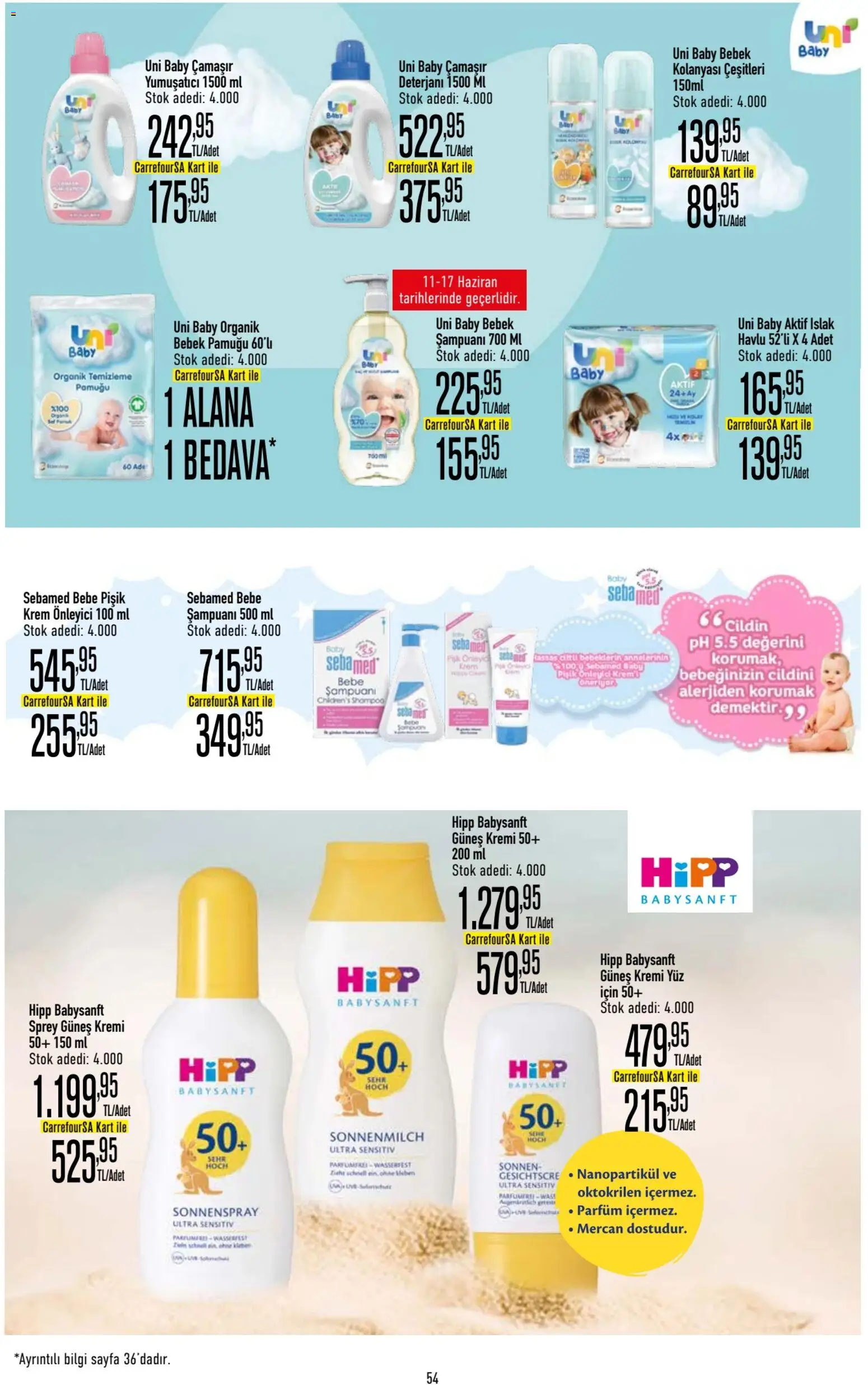 CarrefourSA Katalog - 11.06.2026 tarihinden itibaren geçerlidir | Sayfa: 55 | Ürünler: Krem, Güneş kremi, Yumuşatıcı, Parfüm