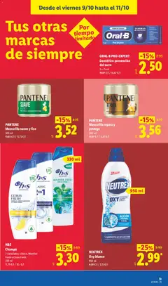 Vista previa H&S Champú, 3 variedades: clásico, Menthol Fresh o Citrus Fresh. 330 ml válido desde el 05/10/2026 | Página: 49