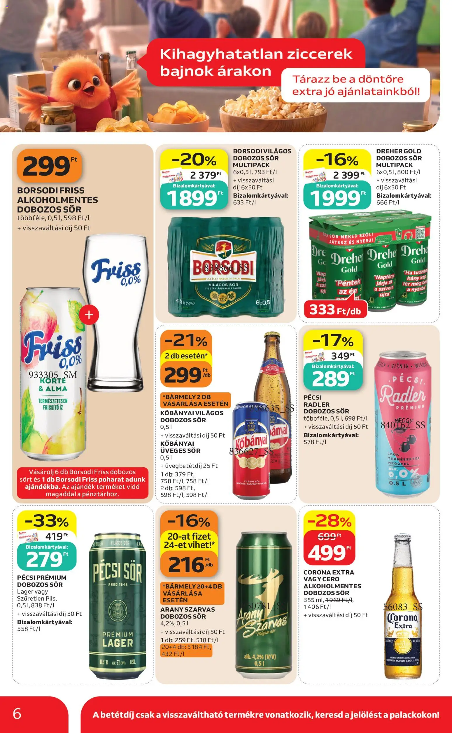 Auchan akciós ujság - amely érvényes a következő dátumtól: 2026.07.09. | Oldal: 6 | Termékek: Körte, Radler, Dobozos sör, Sör
