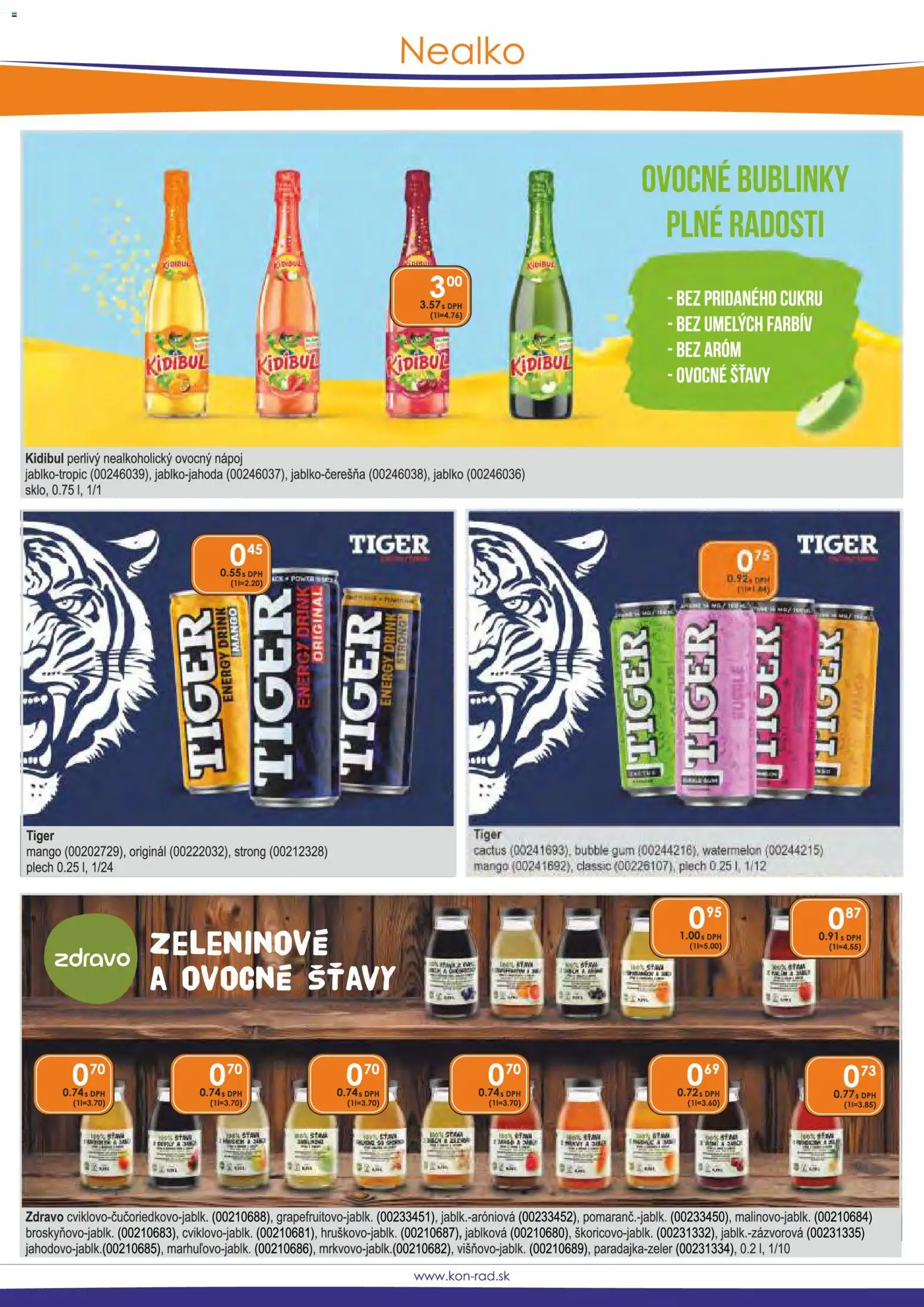 Nové KON - RAD akcie – leták je platný od 01.03.2026 | Strana: 22 | Produkty: Mango, Šťava