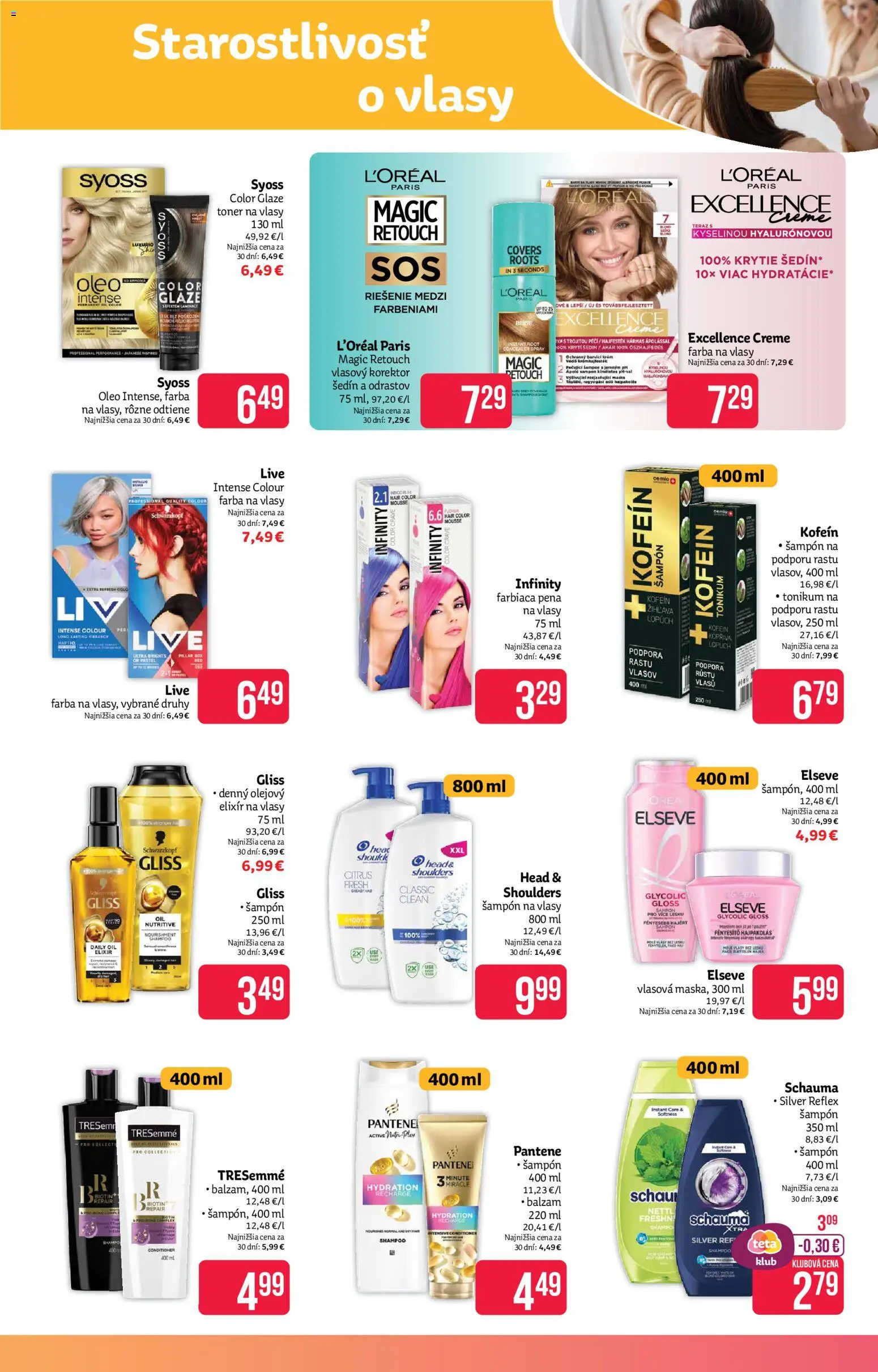 Nové Teta drogerie akcie – leták je platný od 11.05.2026 | Strana: 9 | Produkty: Korektor, Šampón, Farba na vlasy, Head & Shoulders