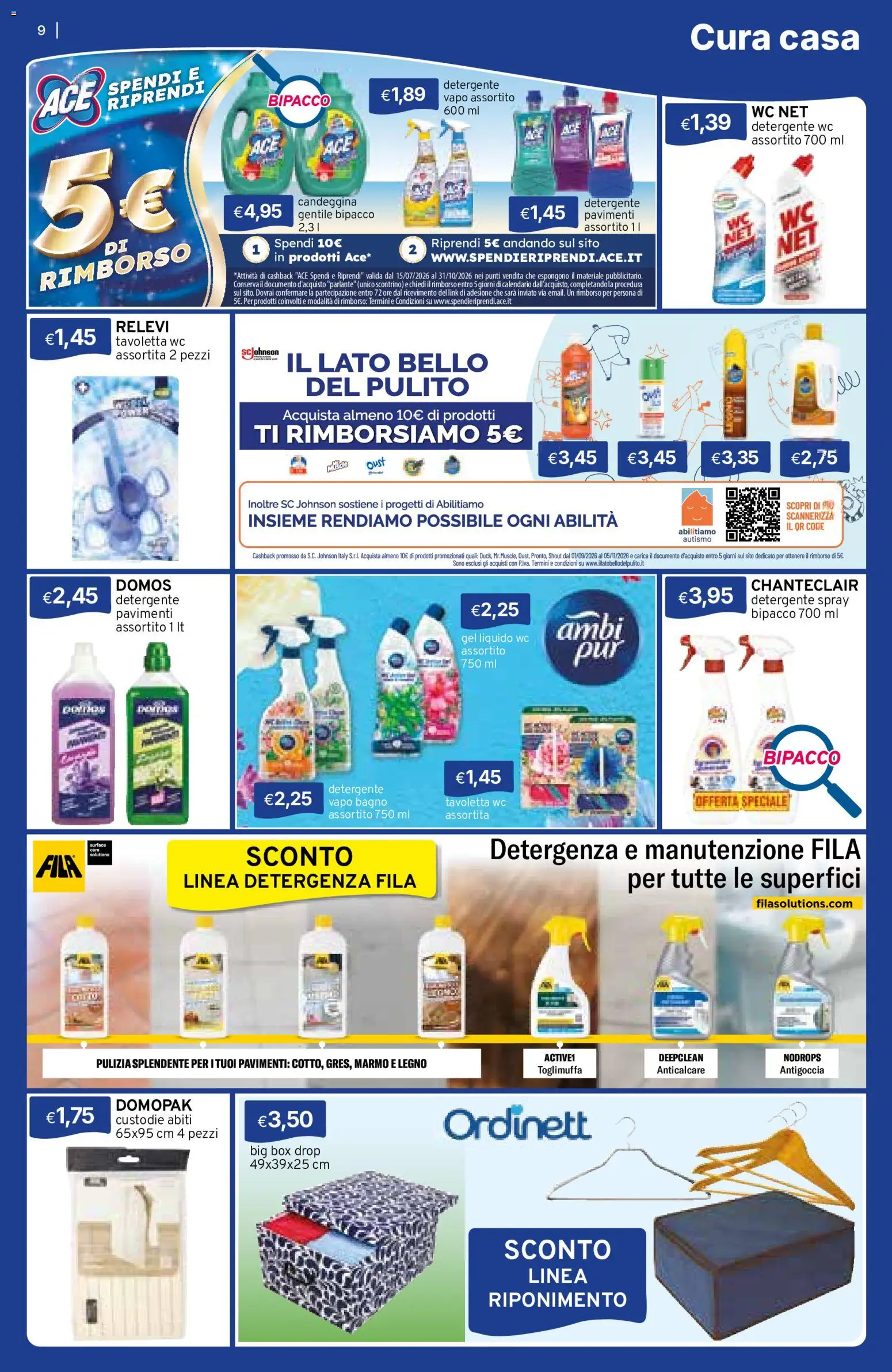 Volantino Sirene Blu del 01/10/2026 | Pagina: 9 | Prodotti: Tavoletta wc, Detergente, Abiti, Bagno