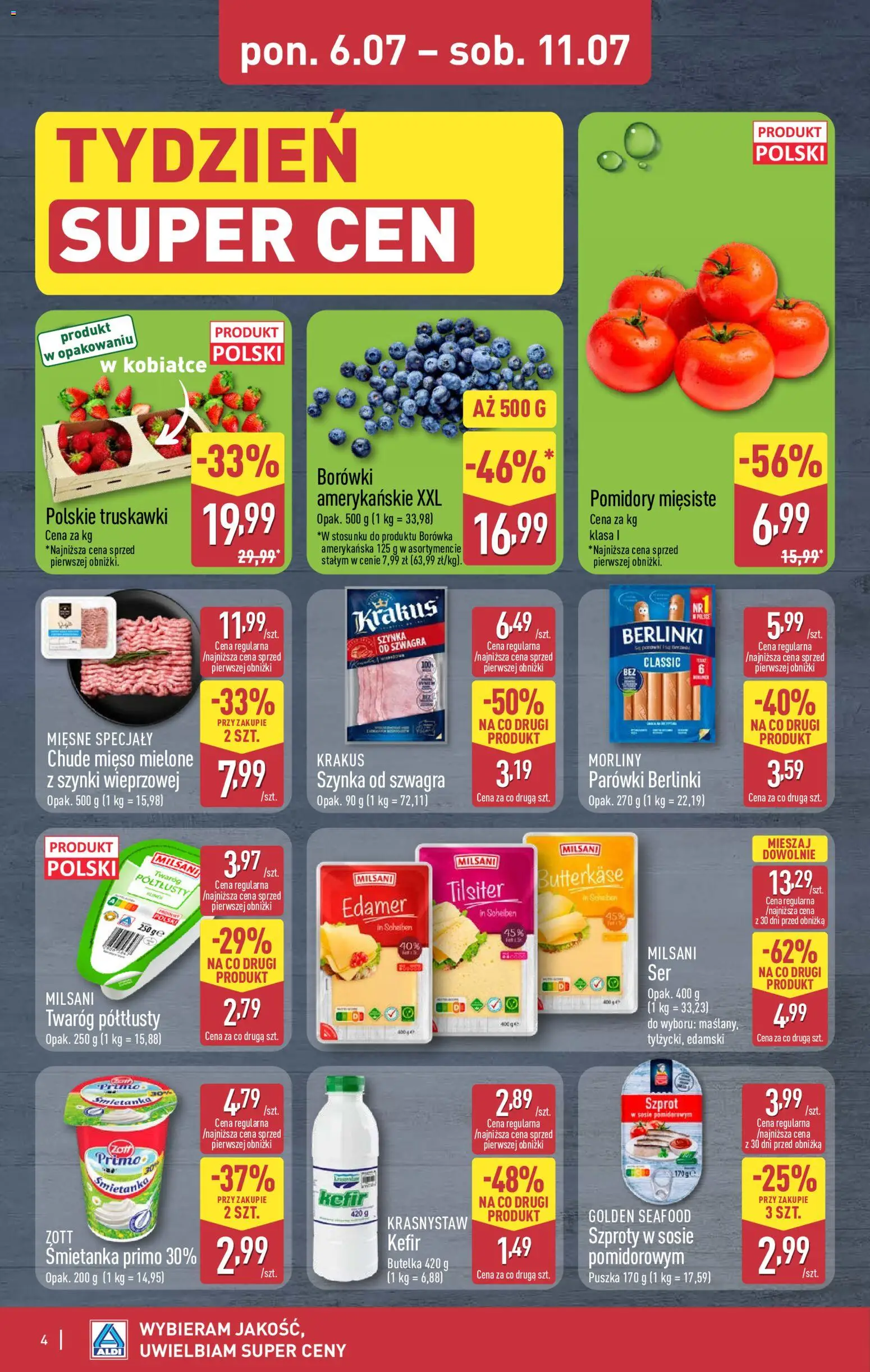 Aldi Polsko leták - Oferta weekendowa od 09.07.2026 | Strana: 4 | Produkty: Kefír, Police