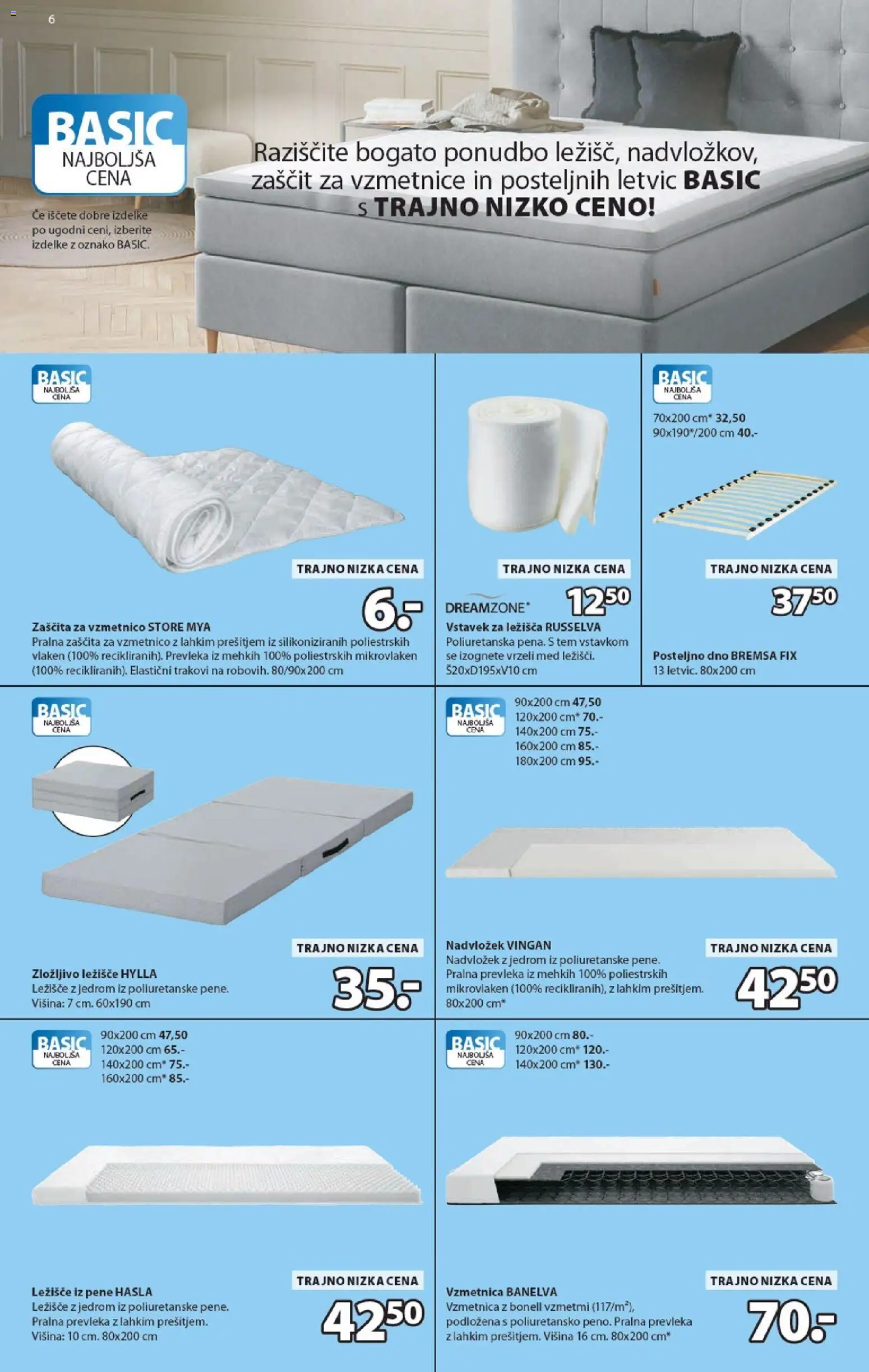 Novi JYSK katalog ponudbe – veljaven od 09.09.2026 | Stran: 6 | Izdelki: Ležišče, Nadvložek, Vzmetnica, Prevleka