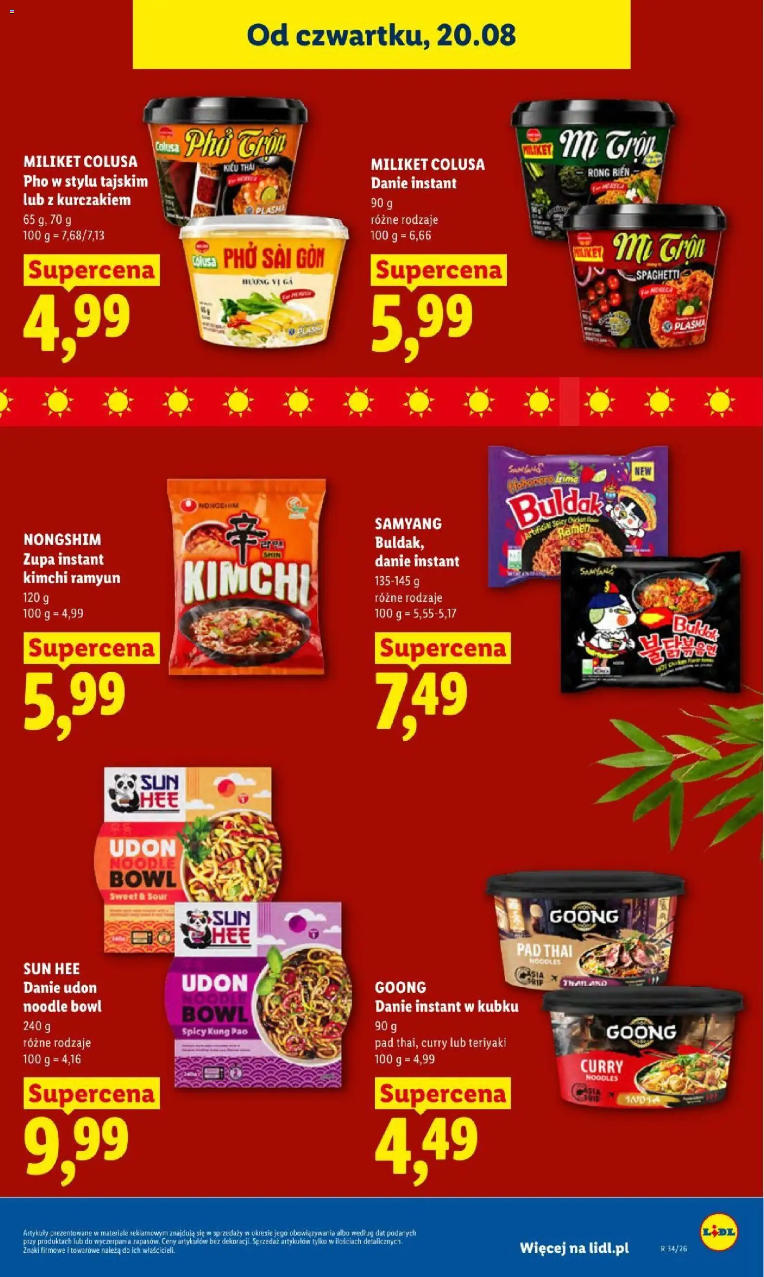 Lidl gazetka od 20.08.2026 | Strona: 57 | Produkty: Kimchi, Noodle, Curry, Zupa