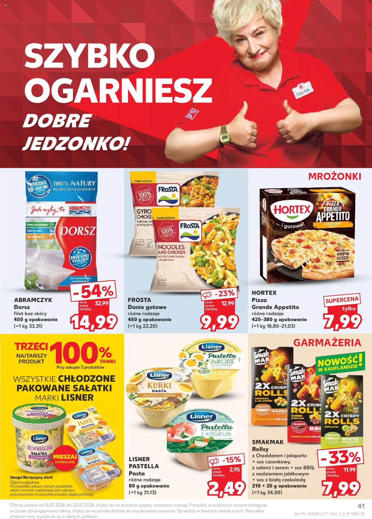 Kaufland Polsko leták od 16.07.2026 | Strana: 41 | Produkty: Pizza, Mošt, Ryba, Filet
