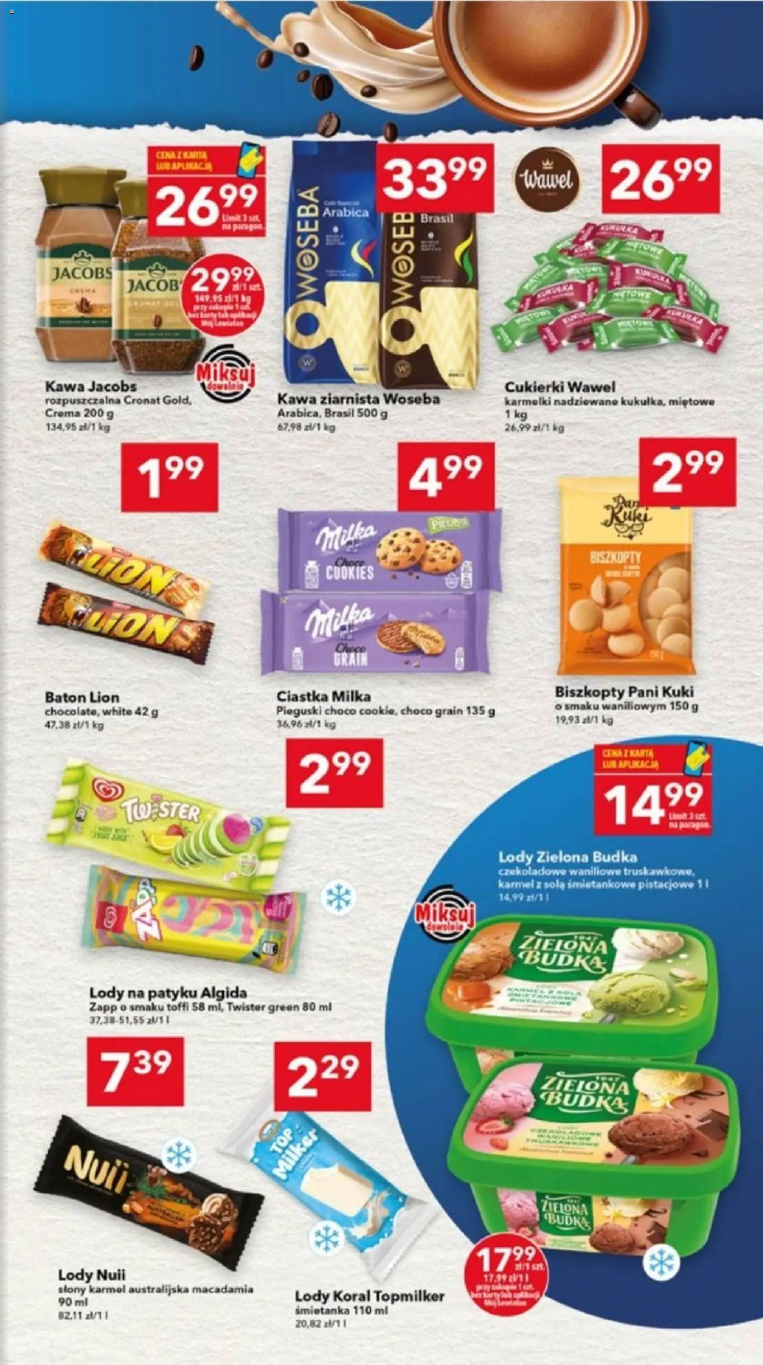 Lewiatan gazetka - Katowice od 30.07.2026 | Strona: 5 | Produkty: Karta, Lody na patyku, Ciastka, Lody