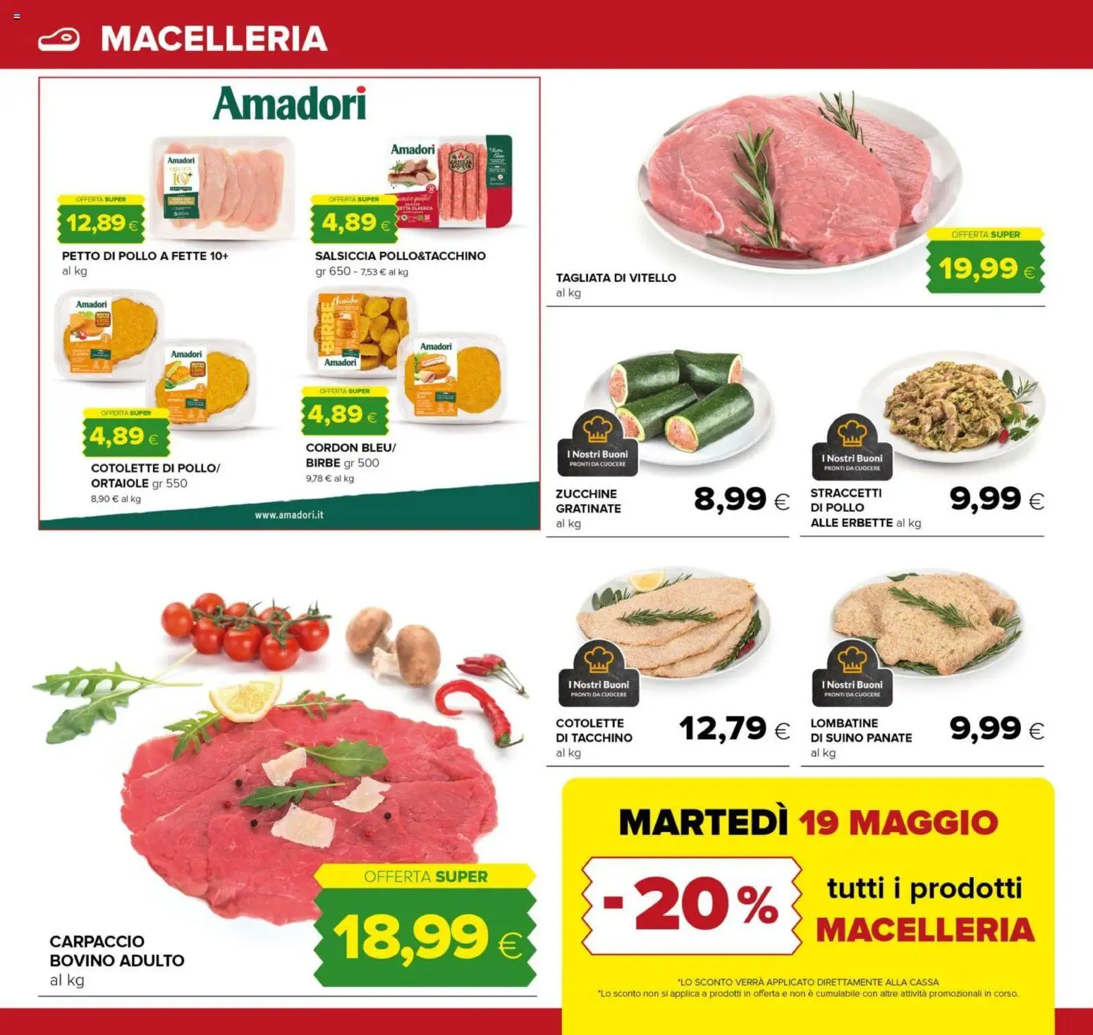 Volantino Oasi del 07.05.2026 | Pagina: 10 | Prodotti: Bovino, Pollo, Salsiccia, Vitello