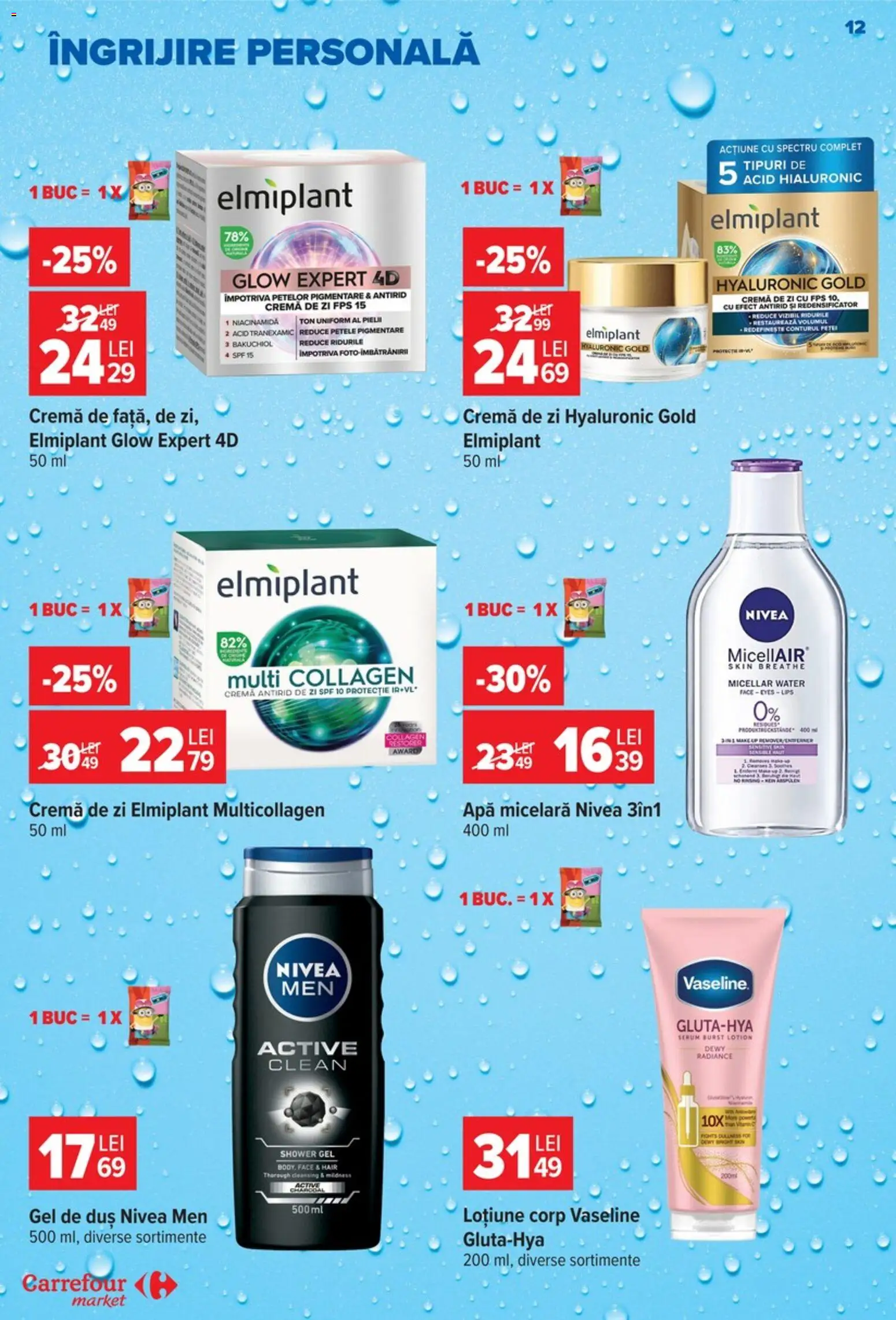 Noul catalog Carrefour – valabil de la 09.09.2026 | Pagină: 12 | Produse: Nivea, Clean, Cremă, Apă