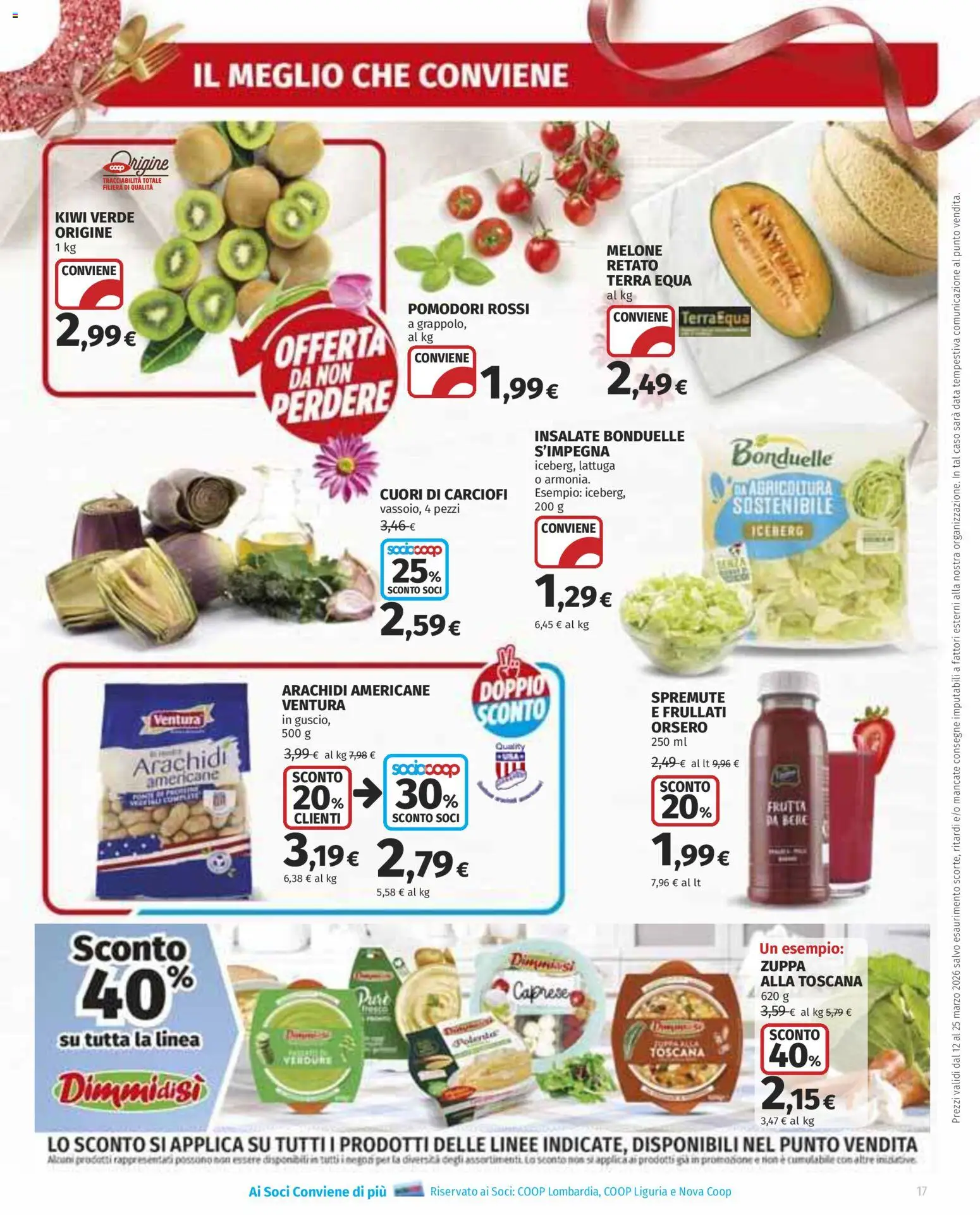 Volantino Ipercoop del 12.03.2026 | Pagina: 17 | Prodotti: Kiwi, Verdure, Arachidi, Terra