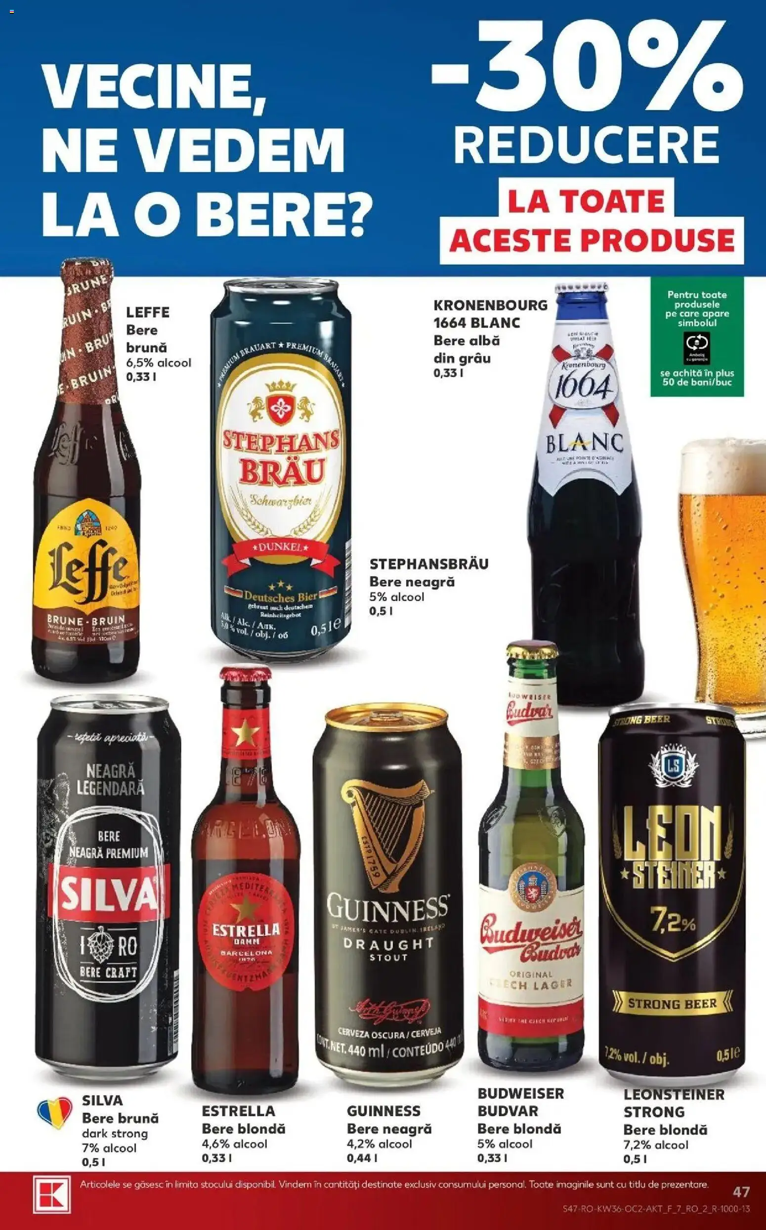Noul catalog Kaufland – valabil de la 02.09.2026 | Pagină: 47 | Produse: Premium, Guinness, Bere, Plus