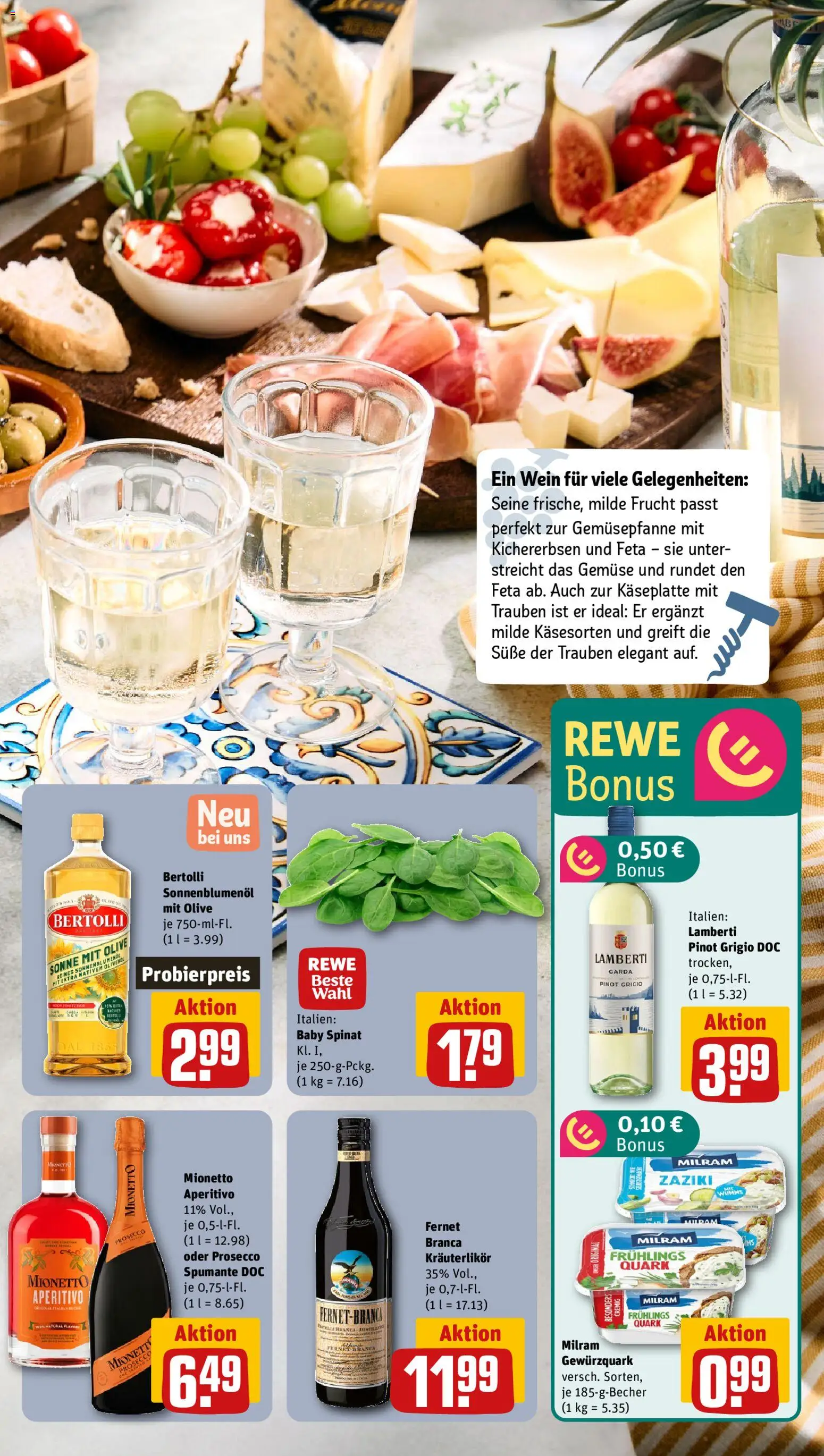 Rewe Prospekt 	 – gültig ab 02.03.2026 | Seite: 11 | Produkte: Prosecco, Milram, Wein, Fernet branca
