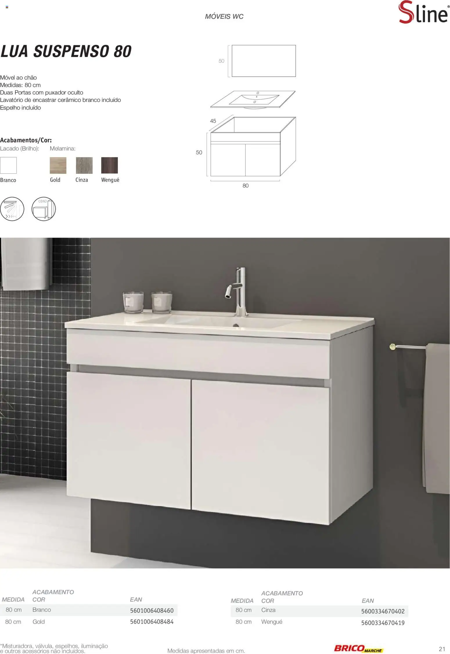 BricoMarché Catálogo de Inspiração Banho │ válido de 15.06.2026 | Página: 21 | Produtos: Portas, Lavatório, Espelho