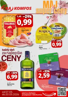 CBA Komfos leták platný od 07.05.2026