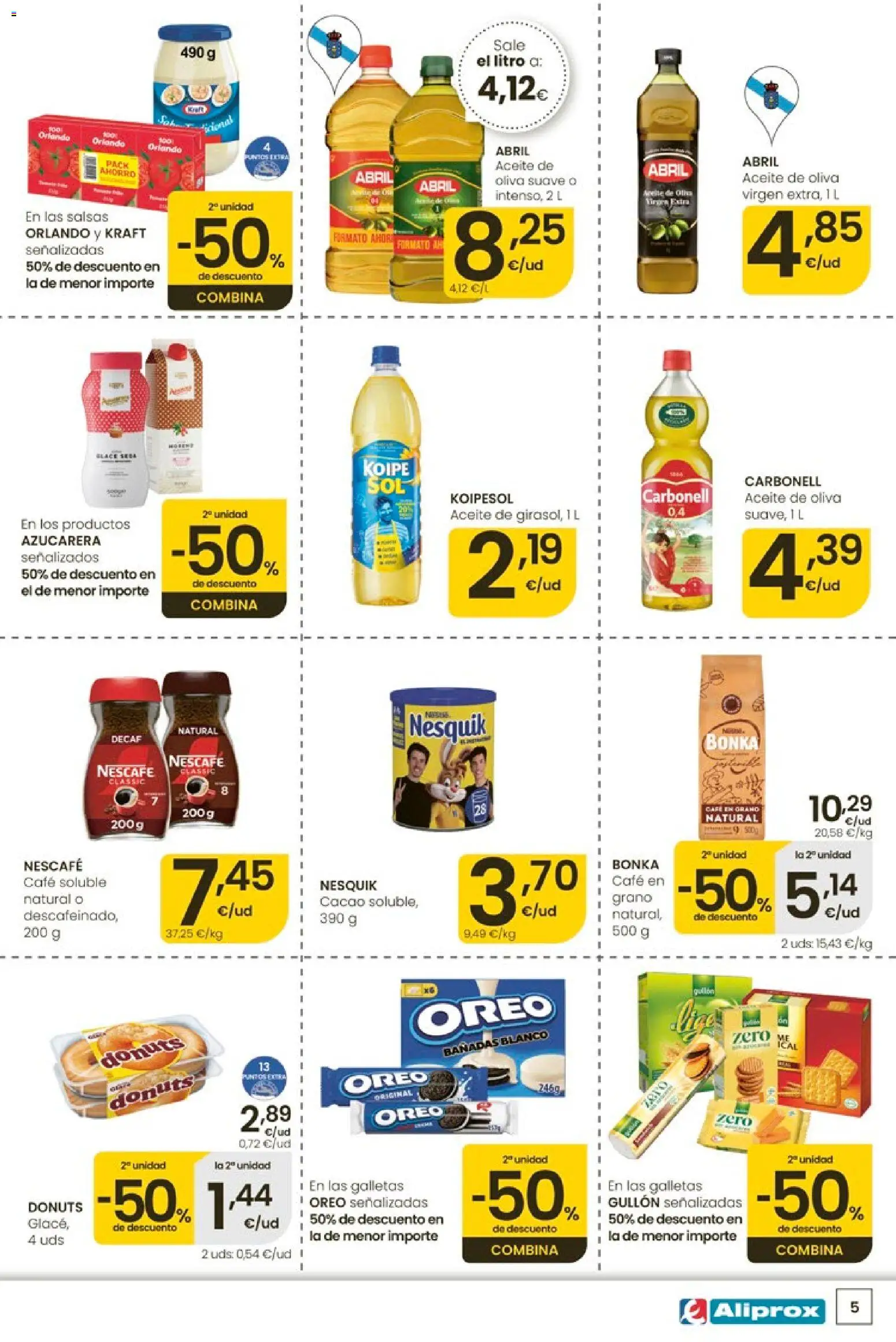 Eroski Quieres ahorrar conmigo │ válido desde el 14.05.2026 | Página: 5 | Productos: Aceite, Galletas, Donuts, Φρυγανιές σικάλεως